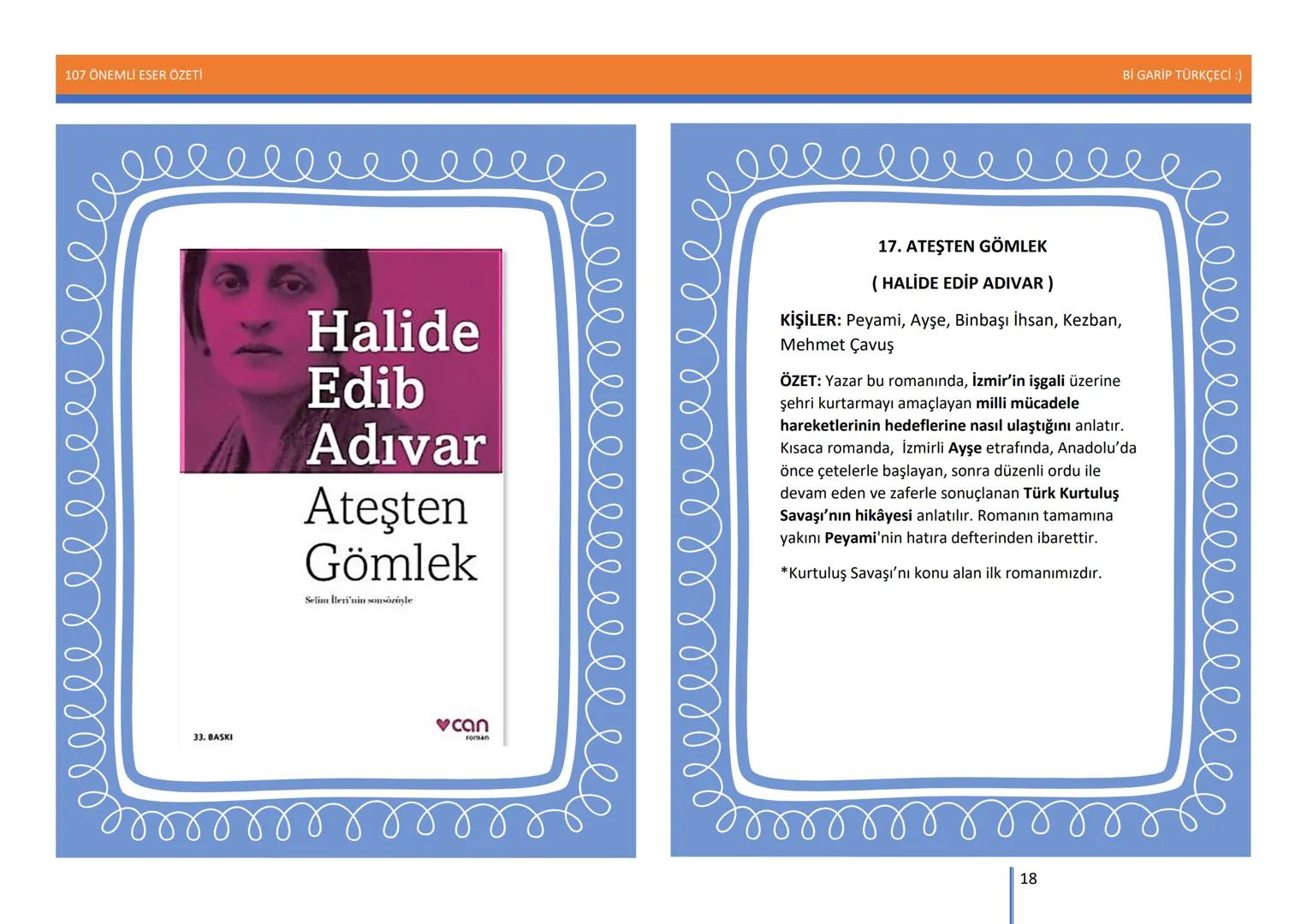 107 ÖNEMLİ ESER ÖZETİ
107
ÖNEMLİ
ESER
ÖZETİ
Bİ GARİP TÜRKÇECİ
1
Bİ GARİP TÜRKÇECİ :) 107 ÖNEMLİ ESER ÖZETİ
Bİ GARİP TÜRKÇECİ :)
ŞEMSETTİN