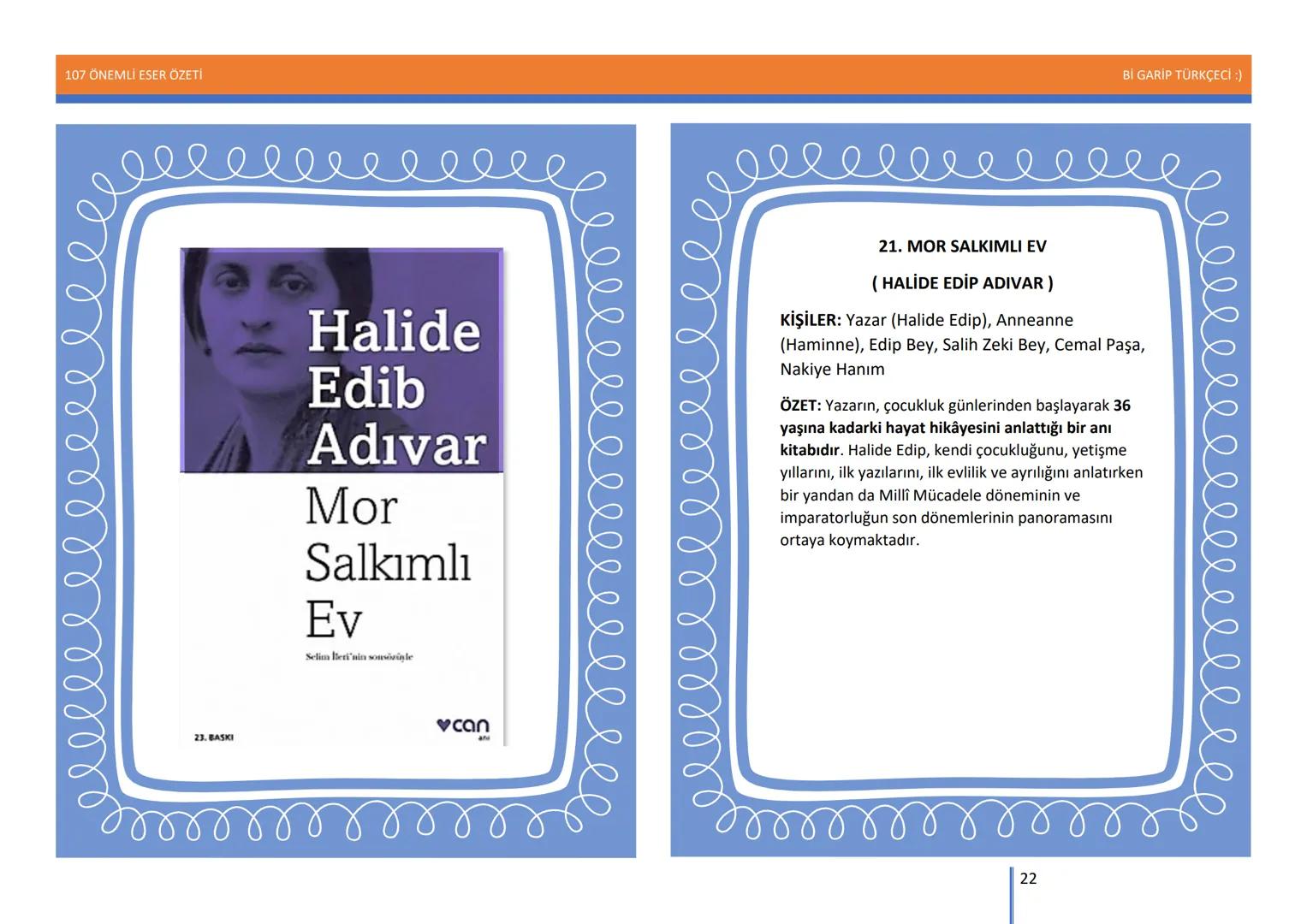 107 ÖNEMLİ ESER ÖZETİ
107
ÖNEMLİ
ESER
ÖZETİ
Bİ GARİP TÜRKÇECİ
1
Bİ GARİP TÜRKÇECİ :) 107 ÖNEMLİ ESER ÖZETİ
Bİ GARİP TÜRKÇECİ :)
ŞEMSETTİN