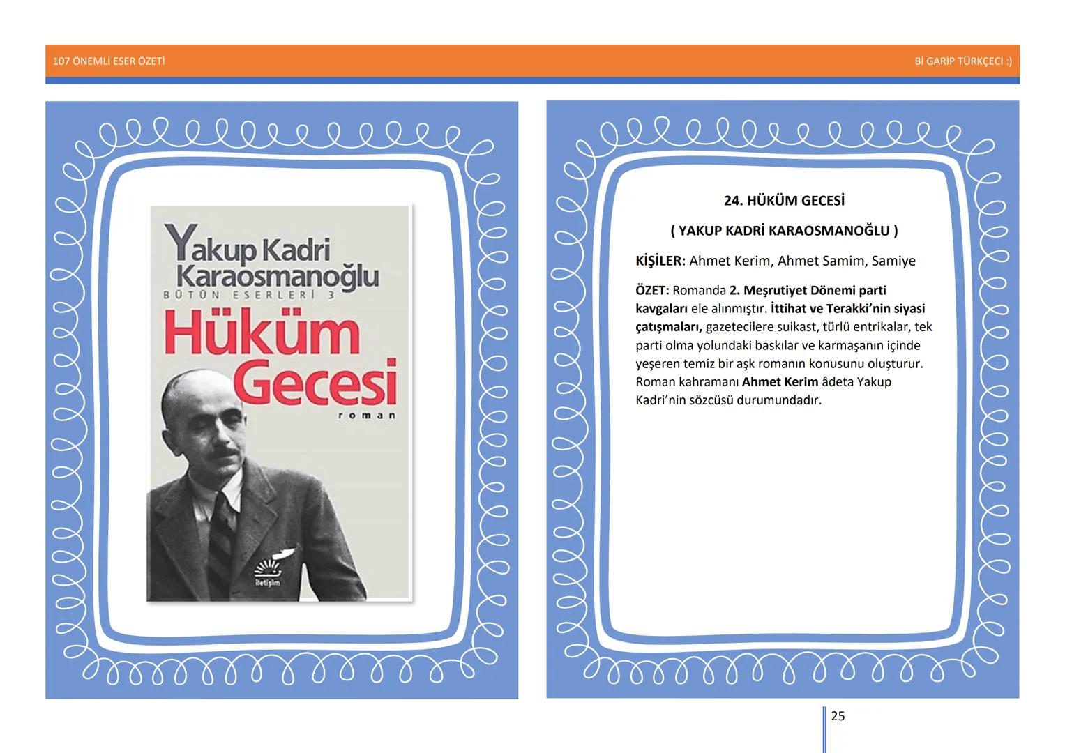 107 ÖNEMLİ ESER ÖZETİ
107
ÖNEMLİ
ESER
ÖZETİ
Bİ GARİP TÜRKÇECİ
1
Bİ GARİP TÜRKÇECİ :) 107 ÖNEMLİ ESER ÖZETİ
Bİ GARİP TÜRKÇECİ :)
ŞEMSETTİN
