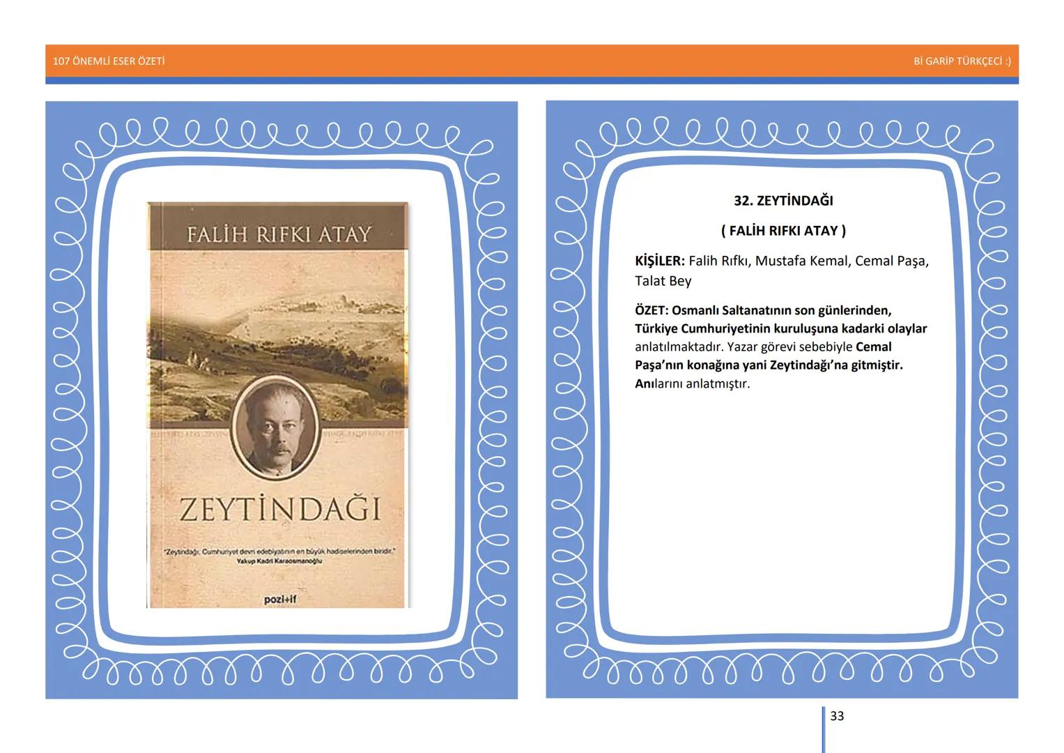 107 ÖNEMLİ ESER ÖZETİ
107
ÖNEMLİ
ESER
ÖZETİ
Bİ GARİP TÜRKÇECİ
1
Bİ GARİP TÜRKÇECİ :) 107 ÖNEMLİ ESER ÖZETİ
Bİ GARİP TÜRKÇECİ :)
ŞEMSETTİN