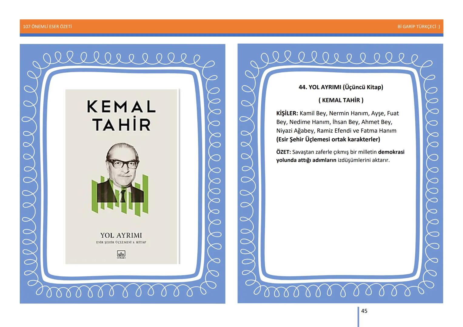 107 ÖNEMLİ ESER ÖZETİ
107
ÖNEMLİ
ESER
ÖZETİ
Bİ GARİP TÜRKÇECİ
1
Bİ GARİP TÜRKÇECİ :) 107 ÖNEMLİ ESER ÖZETİ
Bİ GARİP TÜRKÇECİ :)
ŞEMSETTİN