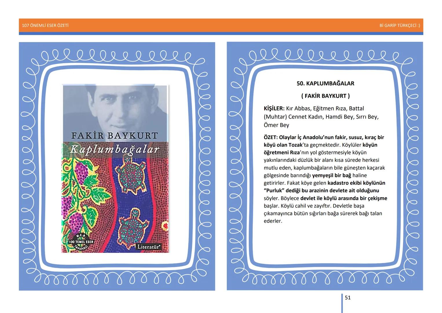 107 ÖNEMLİ ESER ÖZETİ
107
ÖNEMLİ
ESER
ÖZETİ
Bİ GARİP TÜRKÇECİ
1
Bİ GARİP TÜRKÇECİ :) 107 ÖNEMLİ ESER ÖZETİ
Bİ GARİP TÜRKÇECİ :)
ŞEMSETTİN