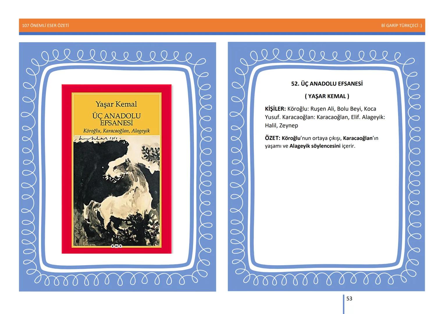 107 ÖNEMLİ ESER ÖZETİ
107
ÖNEMLİ
ESER
ÖZETİ
Bİ GARİP TÜRKÇECİ
1
Bİ GARİP TÜRKÇECİ :) 107 ÖNEMLİ ESER ÖZETİ
Bİ GARİP TÜRKÇECİ :)
ŞEMSETTİN
