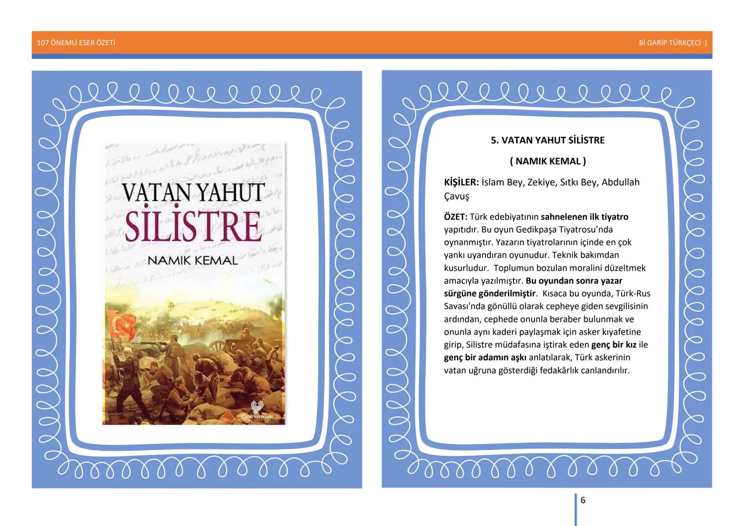 107 ÖNEMLİ ESER ÖZETİ
107
ÖNEMLİ
ESER
ÖZETİ
Bİ GARİP TÜRKÇECİ
1
Bİ GARİP TÜRKÇECİ :) 107 ÖNEMLİ ESER ÖZETİ
Bİ GARİP TÜRKÇECİ :)
ŞEMSETTİN
