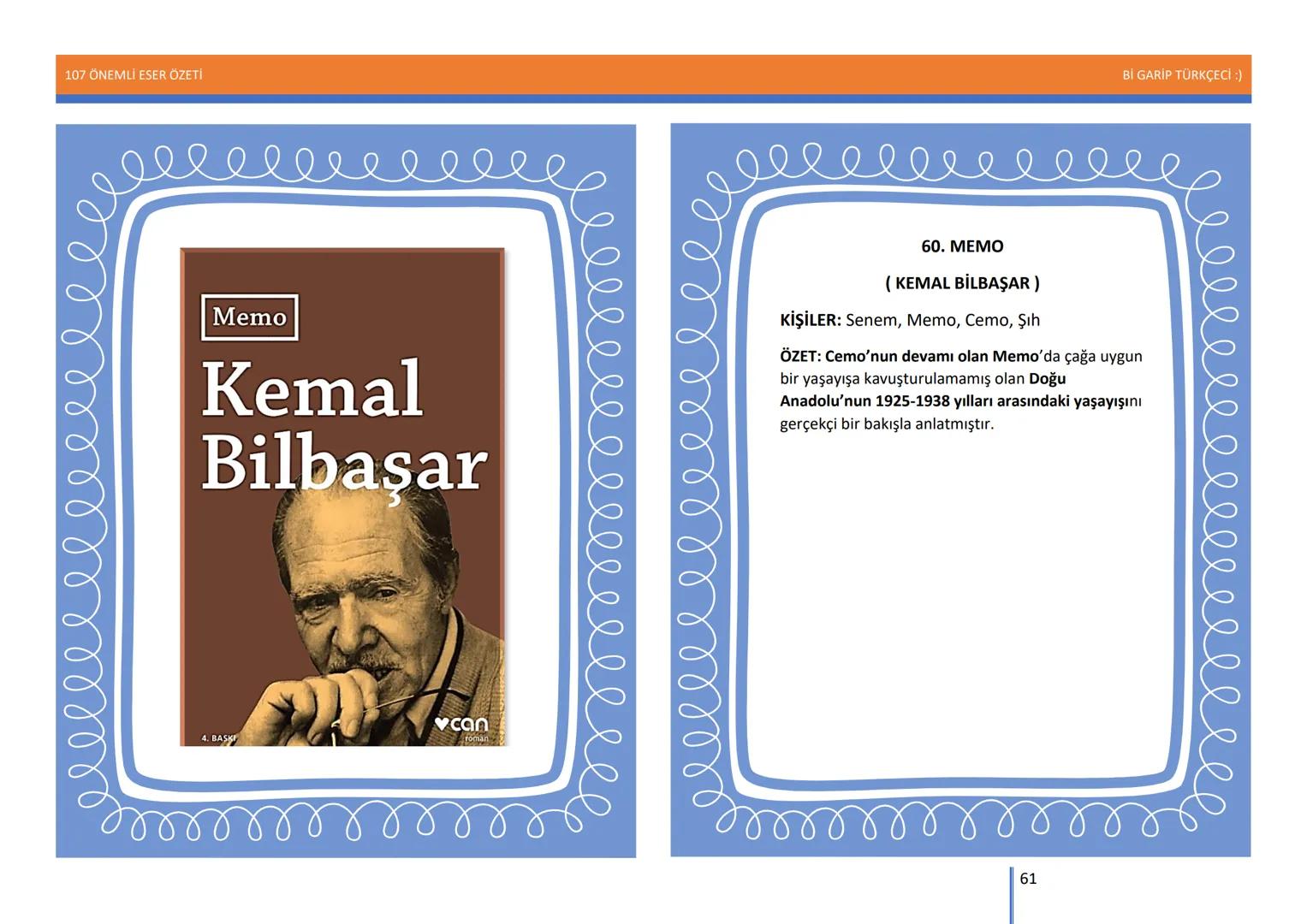 107 ÖNEMLİ ESER ÖZETİ
107
ÖNEMLİ
ESER
ÖZETİ
Bİ GARİP TÜRKÇECİ
1
Bİ GARİP TÜRKÇECİ :) 107 ÖNEMLİ ESER ÖZETİ
Bİ GARİP TÜRKÇECİ :)
ŞEMSETTİN