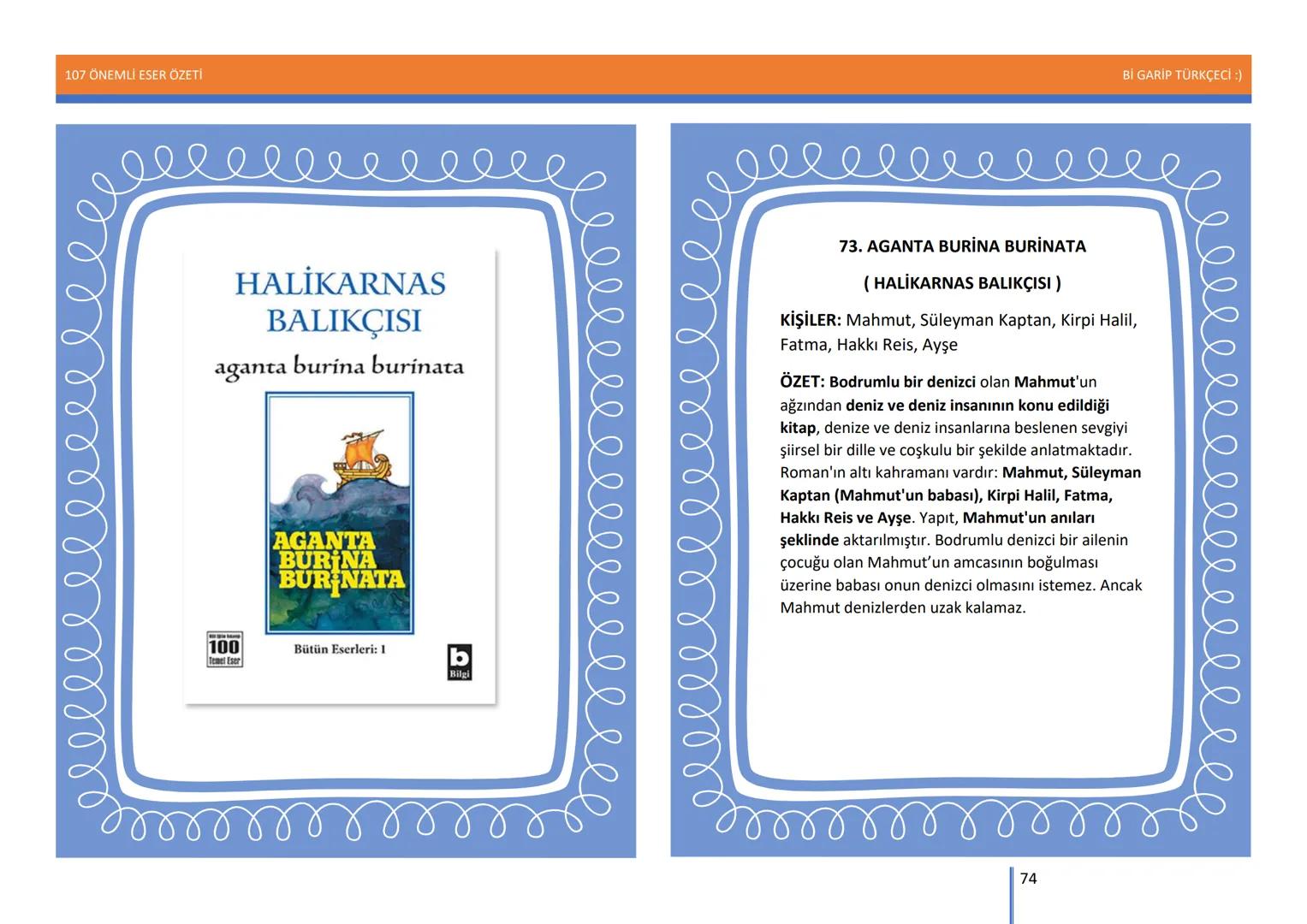 107 ÖNEMLİ ESER ÖZETİ
107
ÖNEMLİ
ESER
ÖZETİ
Bİ GARİP TÜRKÇECİ
1
Bİ GARİP TÜRKÇECİ :) 107 ÖNEMLİ ESER ÖZETİ
Bİ GARİP TÜRKÇECİ :)
ŞEMSETTİN