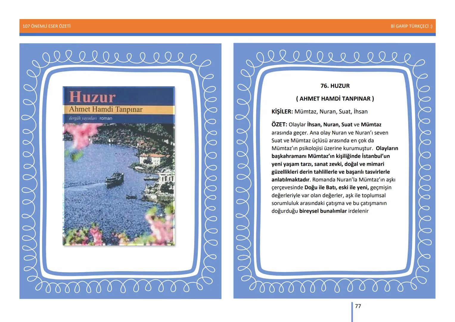 107 ÖNEMLİ ESER ÖZETİ
107
ÖNEMLİ
ESER
ÖZETİ
Bİ GARİP TÜRKÇECİ
1
Bİ GARİP TÜRKÇECİ :) 107 ÖNEMLİ ESER ÖZETİ
Bİ GARİP TÜRKÇECİ :)
ŞEMSETTİN