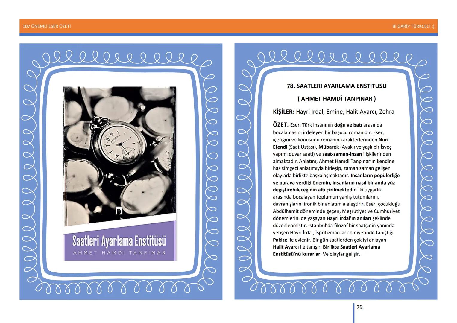 107 ÖNEMLİ ESER ÖZETİ
107
ÖNEMLİ
ESER
ÖZETİ
Bİ GARİP TÜRKÇECİ
1
Bİ GARİP TÜRKÇECİ :) 107 ÖNEMLİ ESER ÖZETİ
Bİ GARİP TÜRKÇECİ :)
ŞEMSETTİN