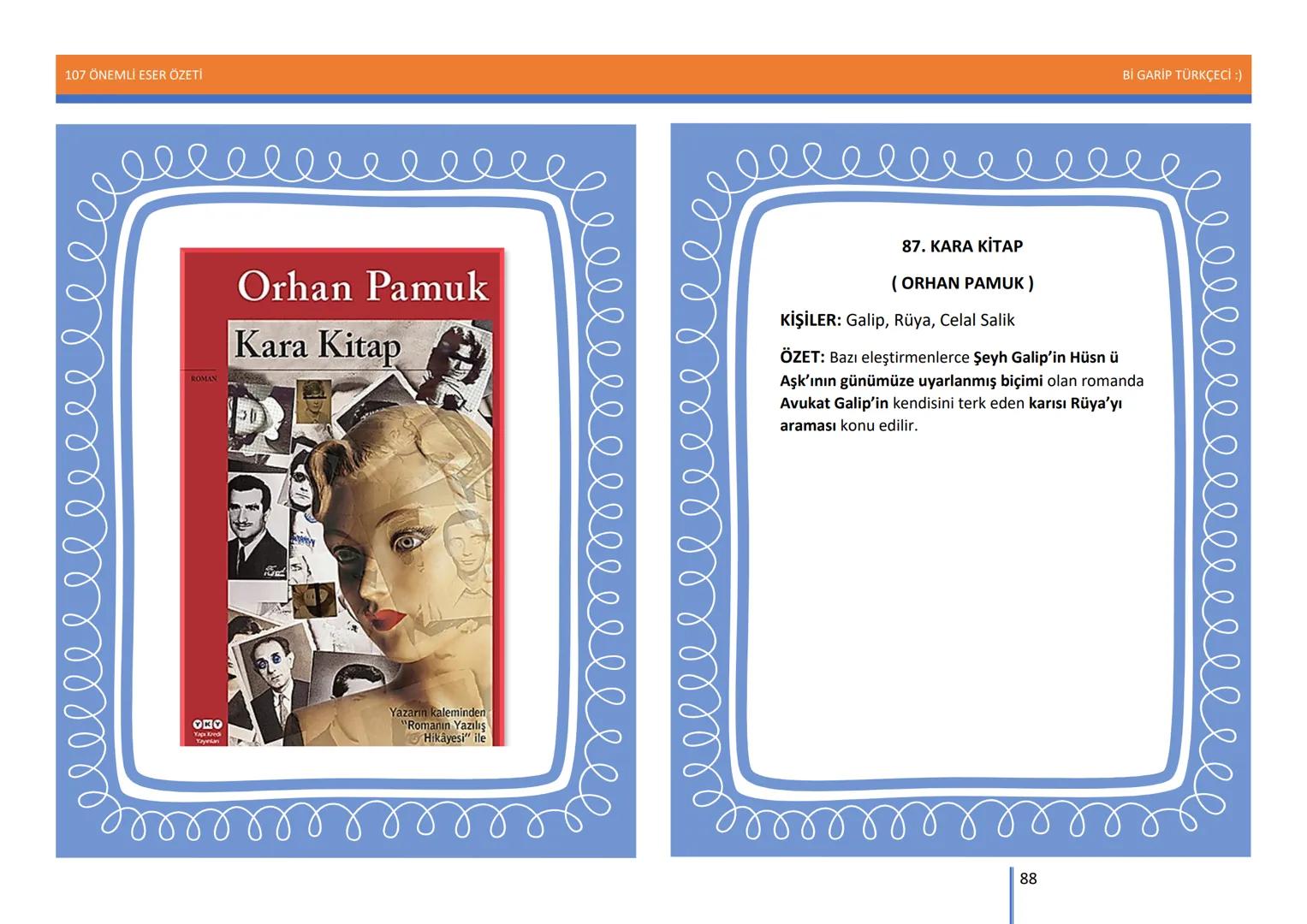 107 ÖNEMLİ ESER ÖZETİ
107
ÖNEMLİ
ESER
ÖZETİ
Bİ GARİP TÜRKÇECİ
1
Bİ GARİP TÜRKÇECİ :) 107 ÖNEMLİ ESER ÖZETİ
Bİ GARİP TÜRKÇECİ :)
ŞEMSETTİN