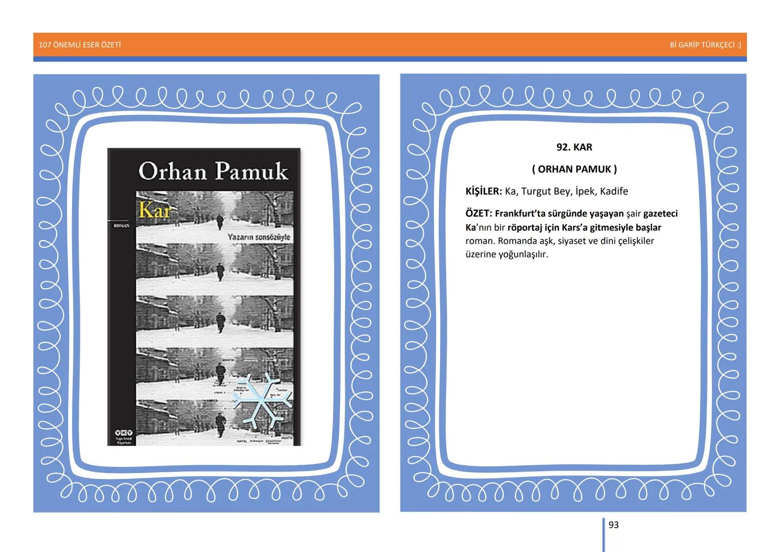 107 ÖNEMLİ ESER ÖZETİ
107
ÖNEMLİ
ESER
ÖZETİ
Bİ GARİP TÜRKÇECİ
1
Bİ GARİP TÜRKÇECİ :) 107 ÖNEMLİ ESER ÖZETİ
Bİ GARİP TÜRKÇECİ :)
ŞEMSETTİN