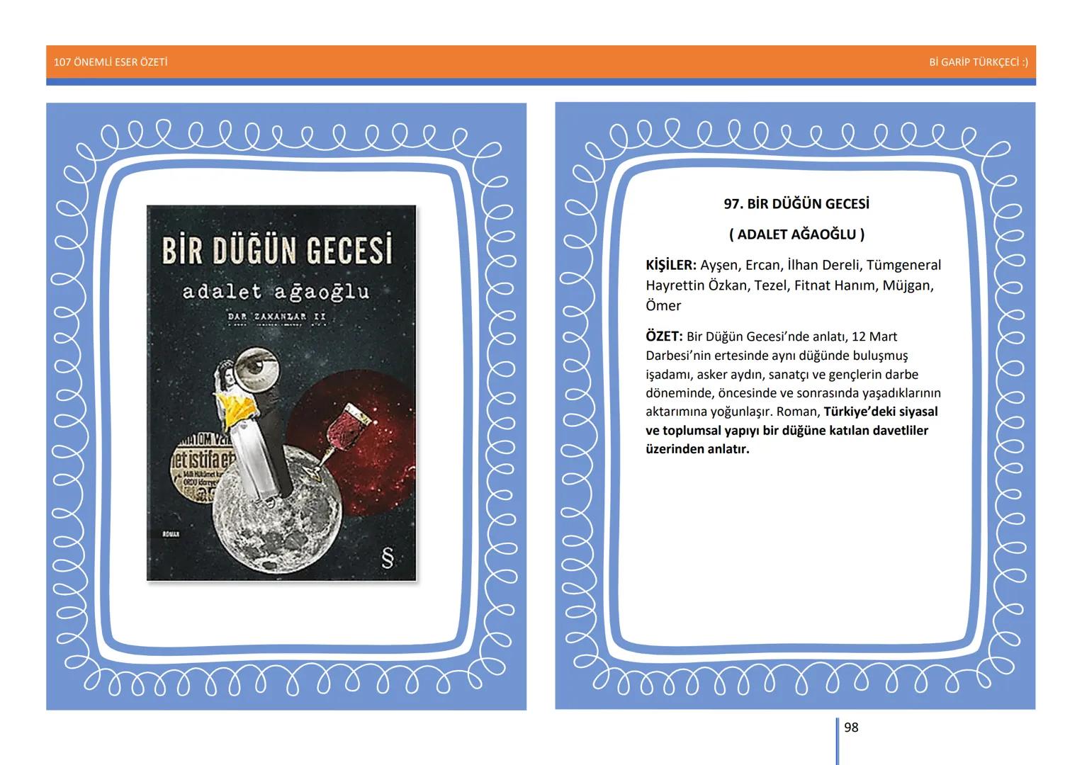 107 ÖNEMLİ ESER ÖZETİ
107
ÖNEMLİ
ESER
ÖZETİ
Bİ GARİP TÜRKÇECİ
1
Bİ GARİP TÜRKÇECİ :) 107 ÖNEMLİ ESER ÖZETİ
Bİ GARİP TÜRKÇECİ :)
ŞEMSETTİN