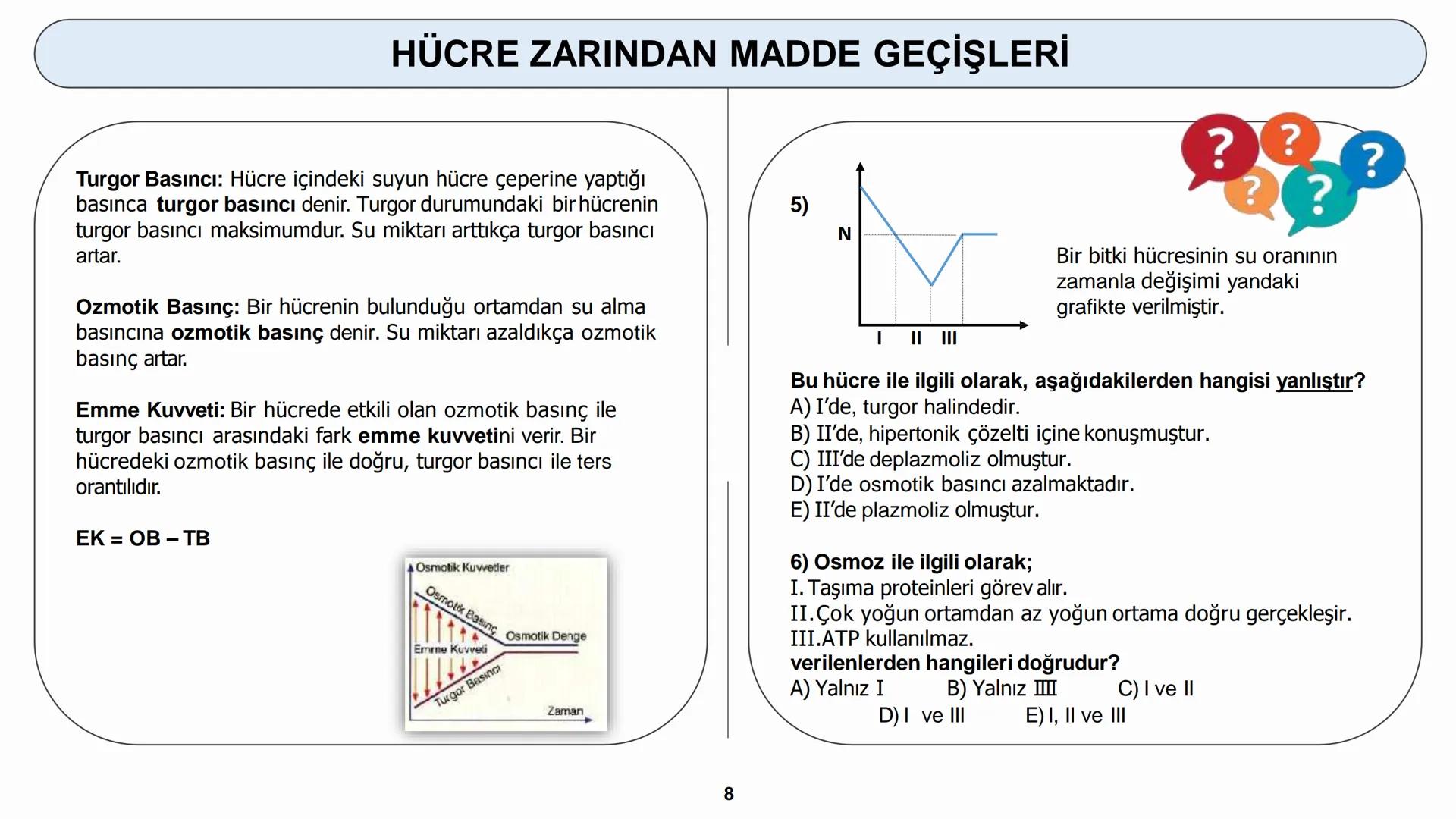 # HÜCRE
HÜCRE ZARINDAN MADDE GEÇİŞLERİ HÜCRE ZARINDAN MADDE GEÇİŞLERİ
Hücre Zarından Madde Geçişleri
✓ Hücre zarı canlıdır ve seçici-geçirg