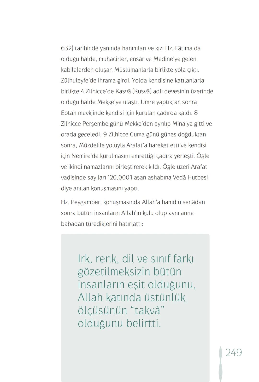 Hz Muhammedin hayatı – 249. sayfa