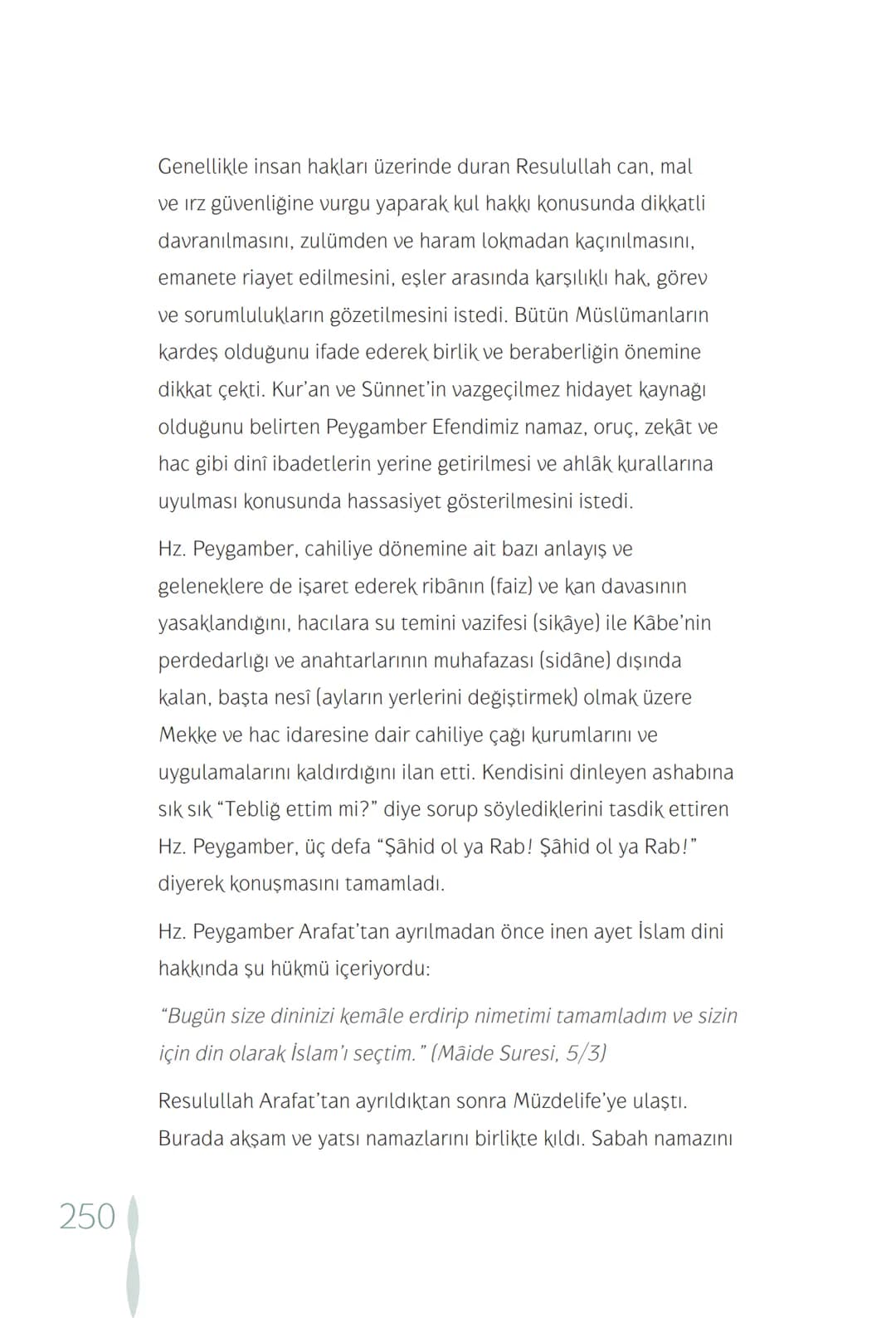 Hz Muhammedin hayatı – 250. sayfa