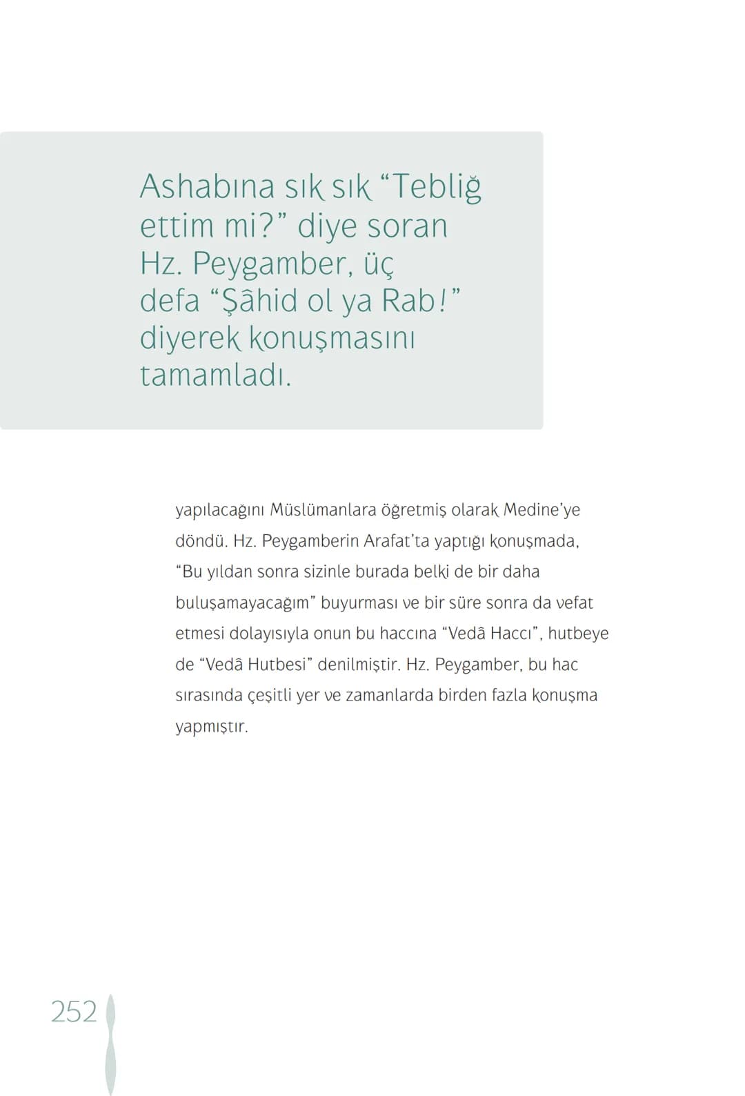 Hz Muhammedin hayatı – 252. sayfa