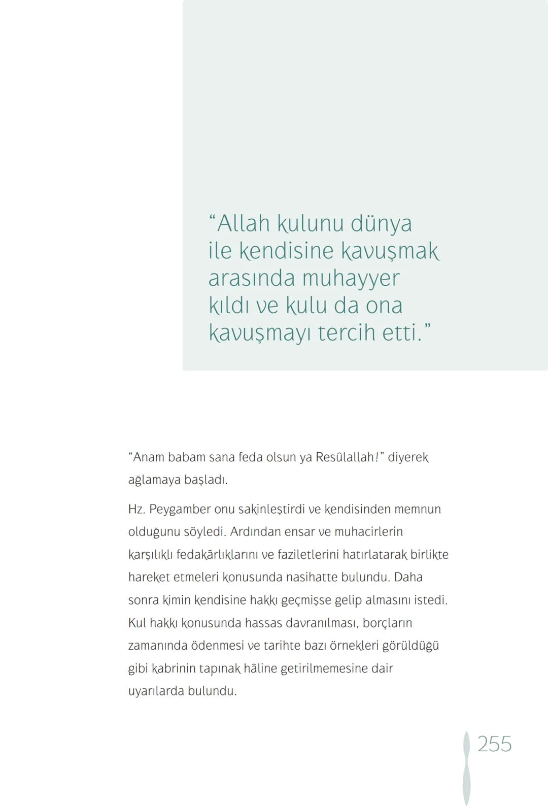 Hz Muhammedin hayatı – 255. sayfa