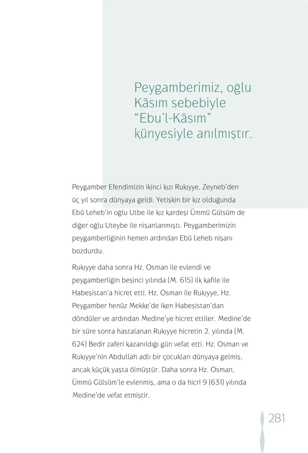Hz Muhammedin hayatı – 281. sayfa