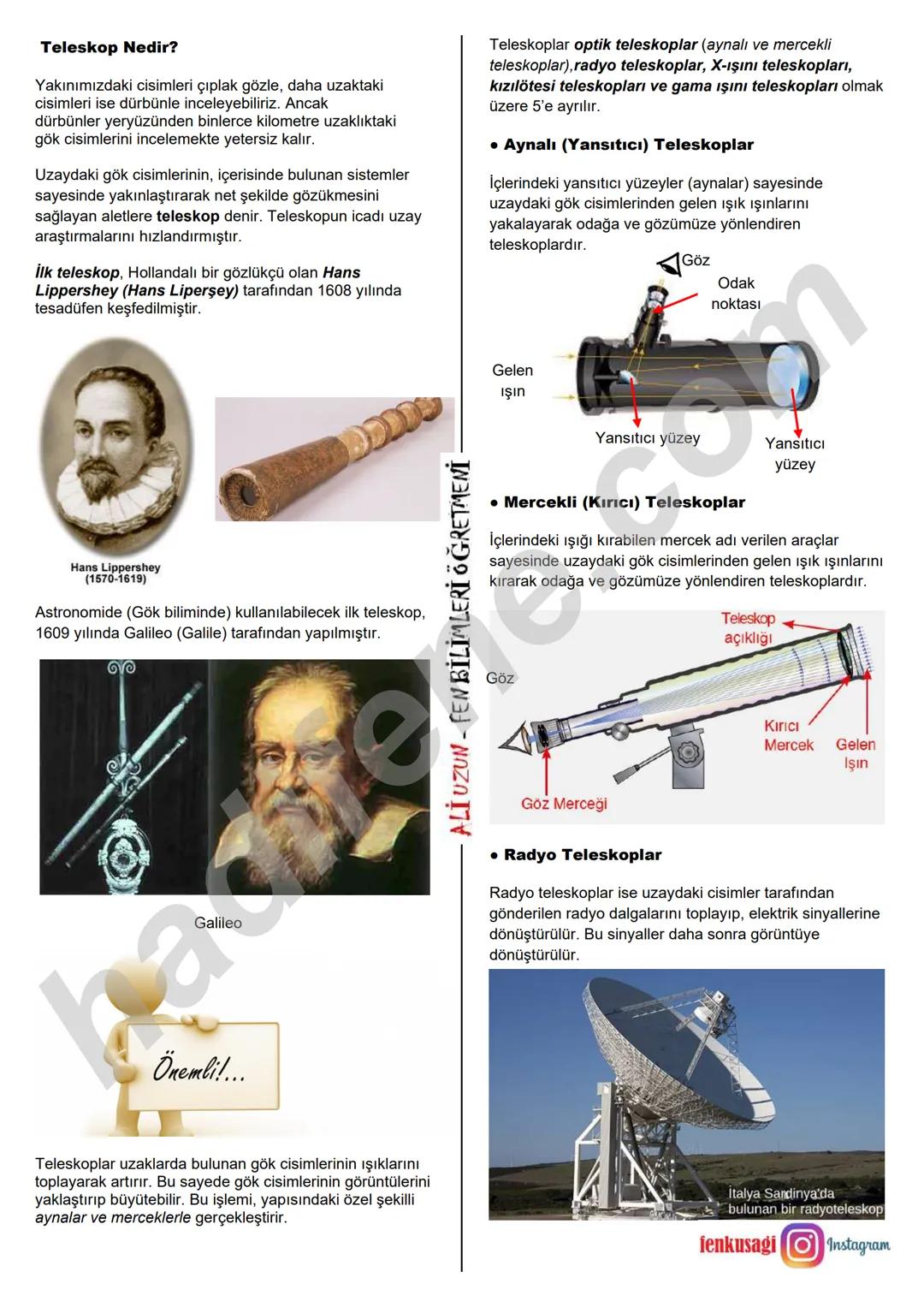 7.SINIF 1.ÜNİTE
GÜNEŞ SİSTEMİ VE ÖTESİ
UZAY ARAŞTIRMALARI
Ali Hocayla Hadi Fene
www.hadifene.com
UZAY TEKNOLOJİLERİ
Eski çağlardan günümüze