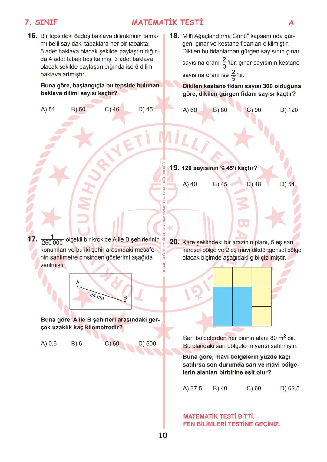 *
*
T.C.
MİLLÎ EĞİTİM BAKANLIĞI
ÖLÇME, DEĞERLENDİRME VE SINAV
HİZMETLERİ GENEL MÜDÜRLÜĞÜ
İLKÖĞRETİM VE ORTAÖĞRETİM
KURUMLARI BURSLULUK SINAV