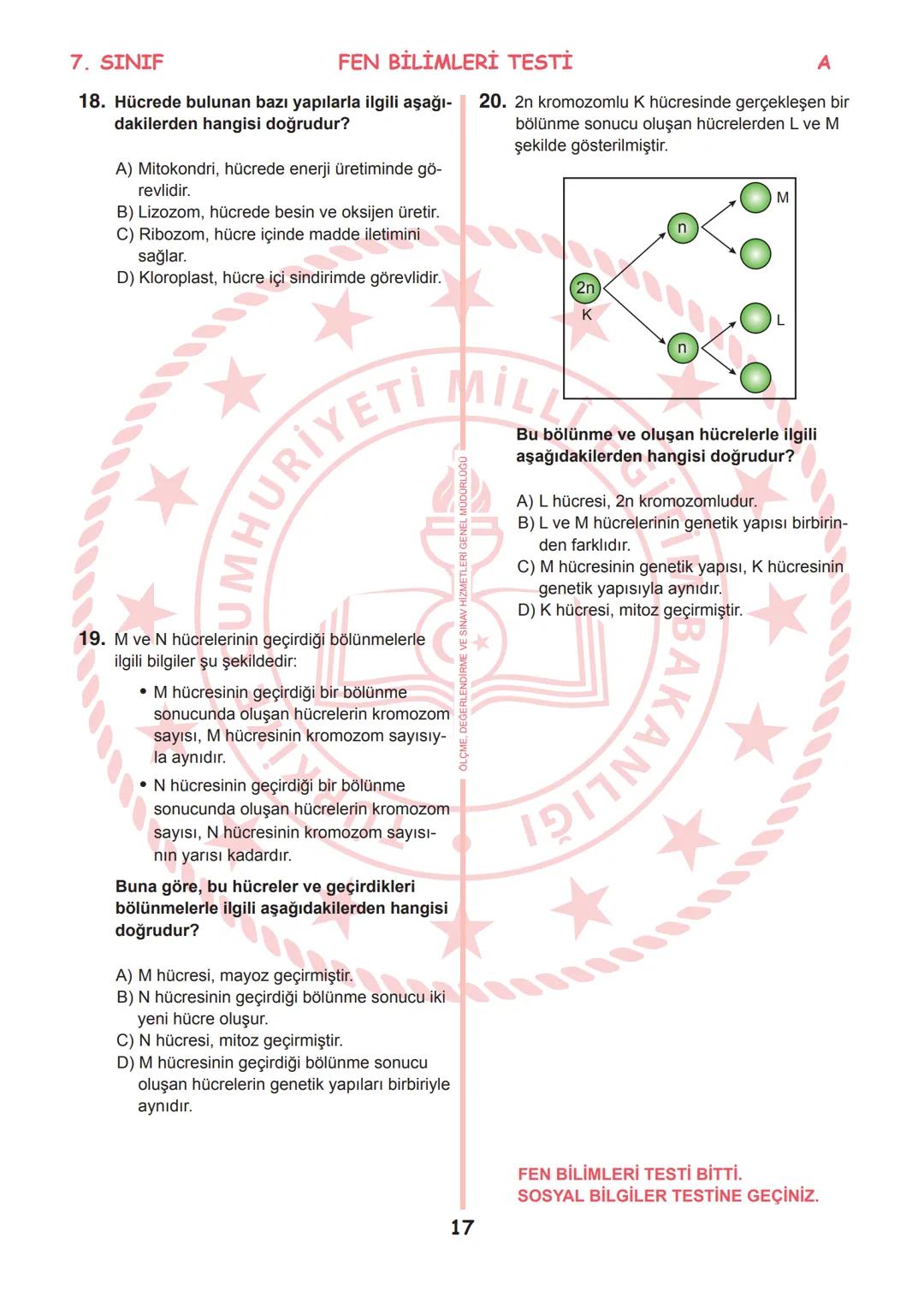 *
*
T.C.
MİLLÎ EĞİTİM BAKANLIĞI
ÖLÇME, DEĞERLENDİRME VE SINAV
HİZMETLERİ GENEL MÜDÜRLÜĞÜ
İLKÖĞRETİM VE ORTAÖĞRETİM
KURUMLARI BURSLULUK SINAV