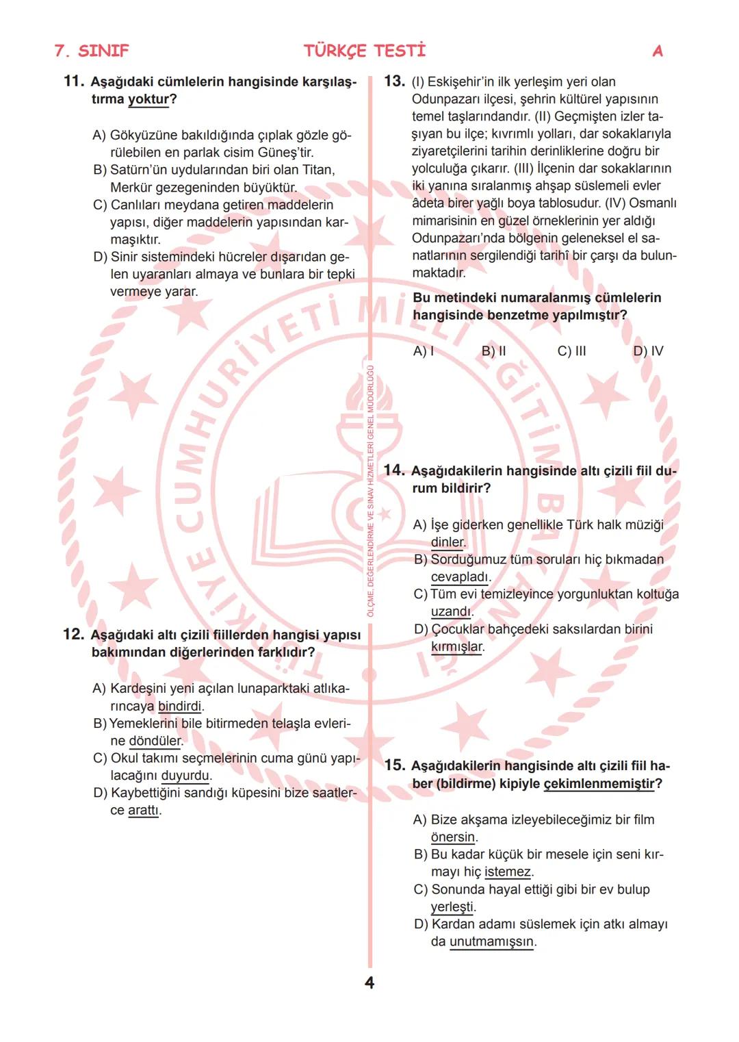 *
*
T.C.
MİLLÎ EĞİTİM BAKANLIĞI
ÖLÇME, DEĞERLENDİRME VE SINAV
HİZMETLERİ GENEL MÜDÜRLÜĞÜ
İLKÖĞRETİM VE ORTAÖĞRETİM
KURUMLARI BURSLULUK SINAV