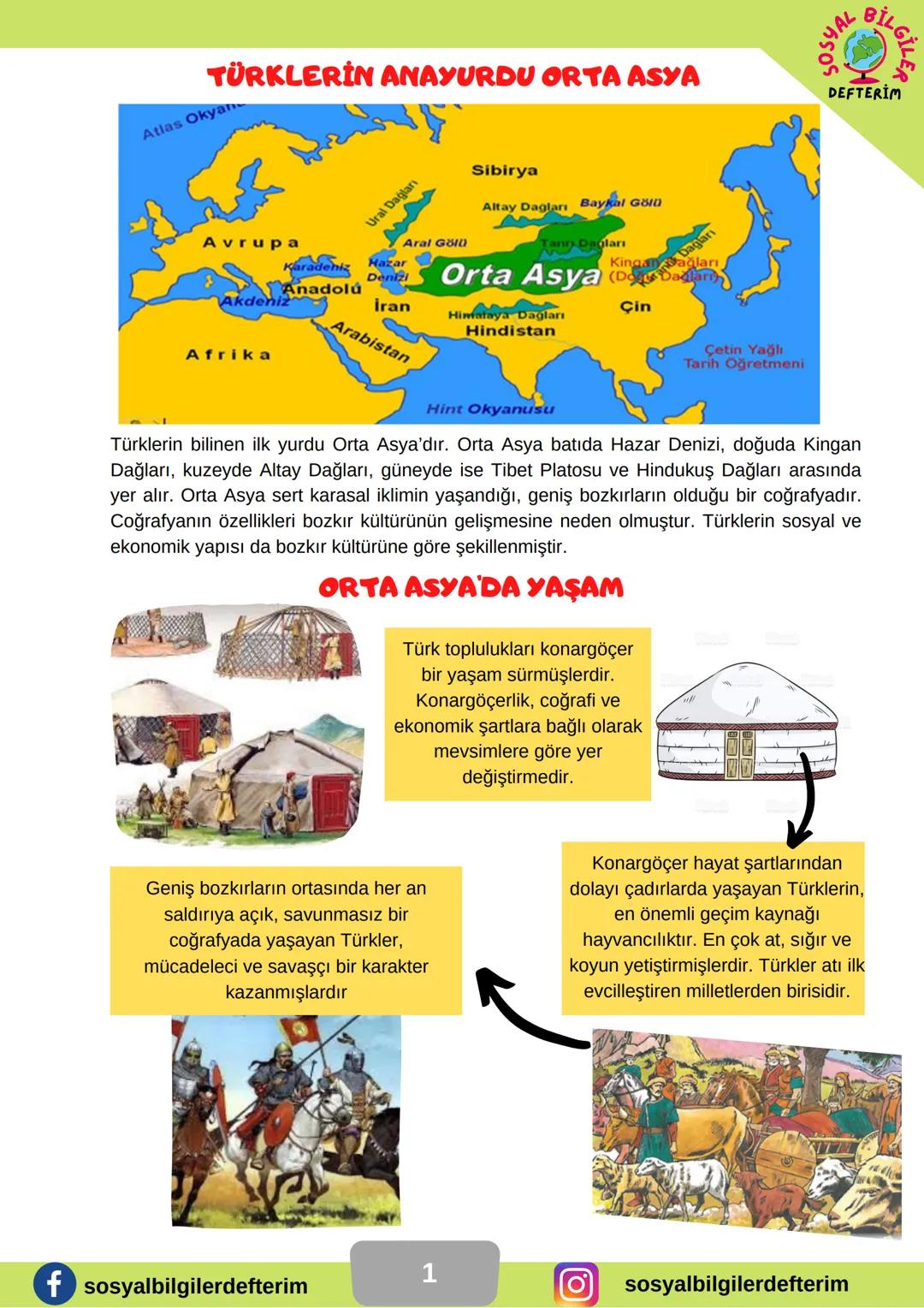 # 6.SINIF 2.ÜNİTE
## SOSYAL BİLGİLER
## DERS NOTU Atlas Okyan
TÜRKLERİN ANAYURDU ORTA ASYA
AL BİLG
ILE
DEFTERİM
Avrupa
Ural Dağları
Aral Gö