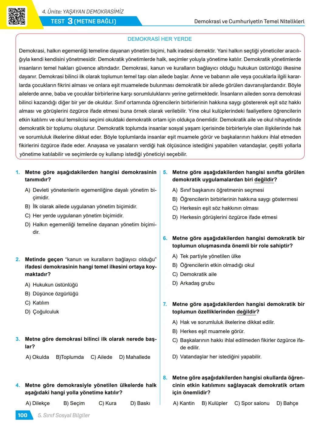 TÜRKİYE
YÜZYILI MAARİF
MODELİ
ORTAK YAZILI
SENARYO-
LARINA GÖRE
YAZILI
İÇİN KISA
CEVAPLAR
AKILLI
TAHTA
5.
SINIF
SÜREÇ
ODAKLI
Karekod Çözümlü