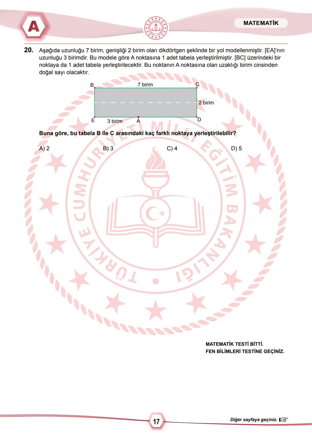 2024 SAYISAL BÖLÜM
*T.C.
MİLLÎ EĞİTİM BAKANLIĞI
ÖLÇME, DEĞERLENDİRME VE SINAV HİZMETLERİ GENEL MÜDÜRLÜĞÜ
SINAVLA ÖĞRENCİ ALACAK ORTAÖĞRETİM