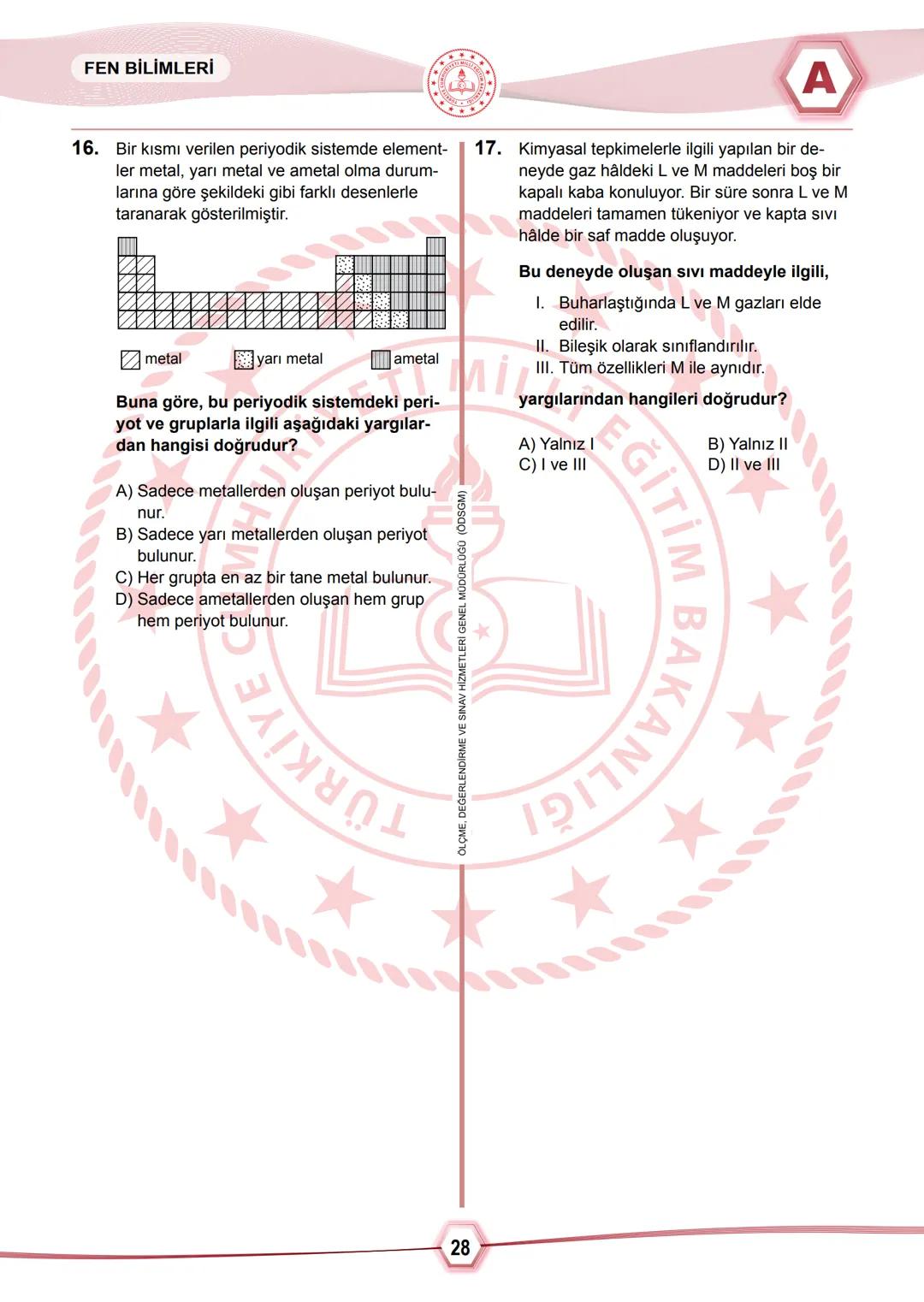 2024 SAYISAL BÖLÜM
*T.C.
MİLLÎ EĞİTİM BAKANLIĞI
ÖLÇME, DEĞERLENDİRME VE SINAV HİZMETLERİ GENEL MÜDÜRLÜĞÜ
SINAVLA ÖĞRENCİ ALACAK ORTAÖĞRETİM