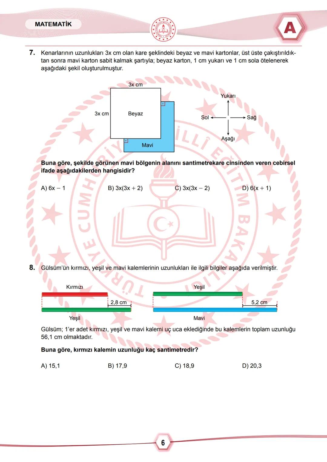 2024 SAYISAL BÖLÜM
*T.C.
MİLLÎ EĞİTİM BAKANLIĞI
ÖLÇME, DEĞERLENDİRME VE SINAV HİZMETLERİ GENEL MÜDÜRLÜĞÜ
SINAVLA ÖĞRENCİ ALACAK ORTAÖĞRETİM