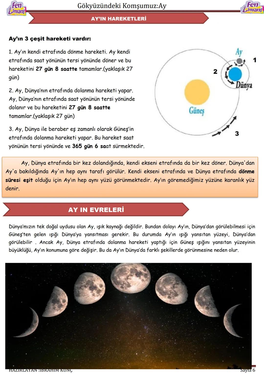 ## Gökyüzündeki Komşumuz:Ay
# GÖKYÜZÜNDEKİ
# KOMŞUMUZ:
# AY
HAZIRLAYAN :İBRAHİM KÜNÇ
Sayfa 1 # Gökyüzündeki Komşumuz:Ay
# AY'IN YAPISI VE
