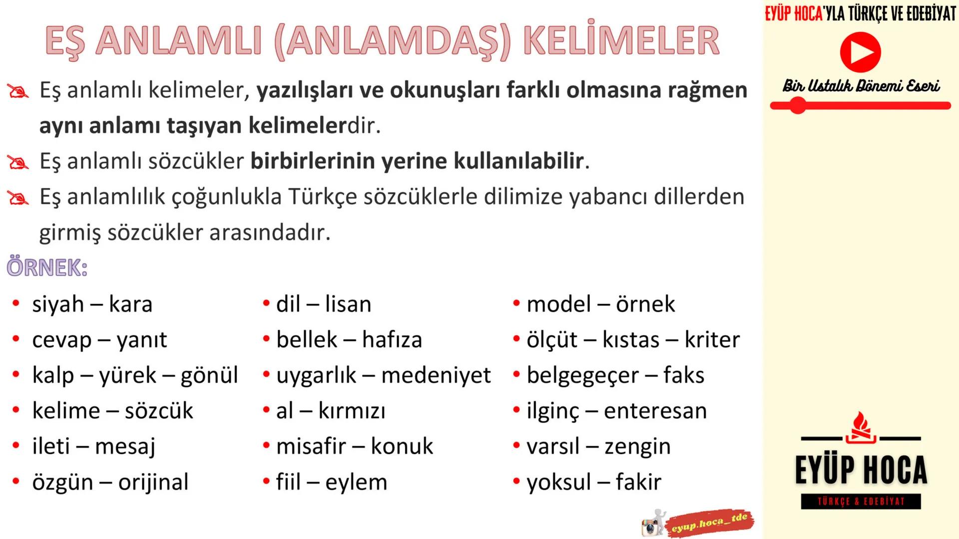 5. SINIF
KONU ANLATIMI
SÖZCÜKTE ANLAM
►EYÜP HOCA'YLA TÜRKÇE VE EDEBİYAT
EYUP.HOCA_TDE
MARK
EYÜP HOCA'YLA TÜRKÇE VE EDEBİYAT
Bir Ustalık Döne