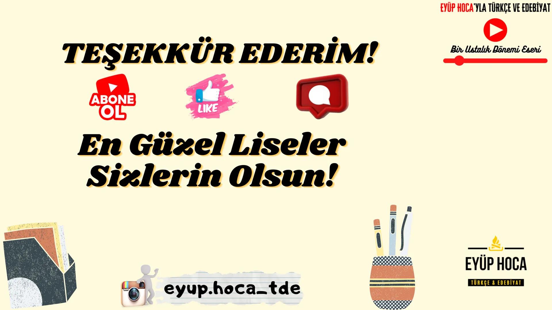 5. SINIF
KONU ANLATIMI
SÖZCÜKTE ANLAM
►EYÜP HOCA'YLA TÜRKÇE VE EDEBİYAT
EYUP.HOCA_TDE
MARK
EYÜP HOCA'YLA TÜRKÇE VE EDEBİYAT
Bir Ustalık Döne