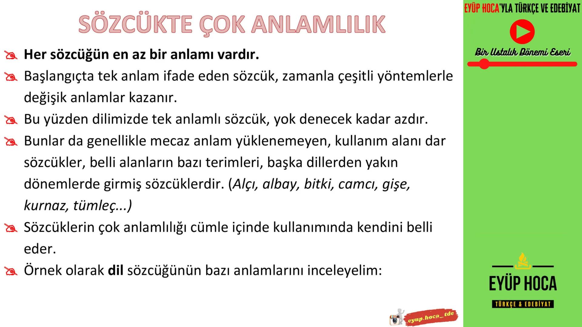 5. SINIF
KONU ANLATIMI
SÖZCÜKTE ANLAM
►EYÜP HOCA'YLA TÜRKÇE VE EDEBİYAT
EYUP.HOCA_TDE
MARK
EYÜP HOCA'YLA TÜRKÇE VE EDEBİYAT
Bir Ustalık Döne