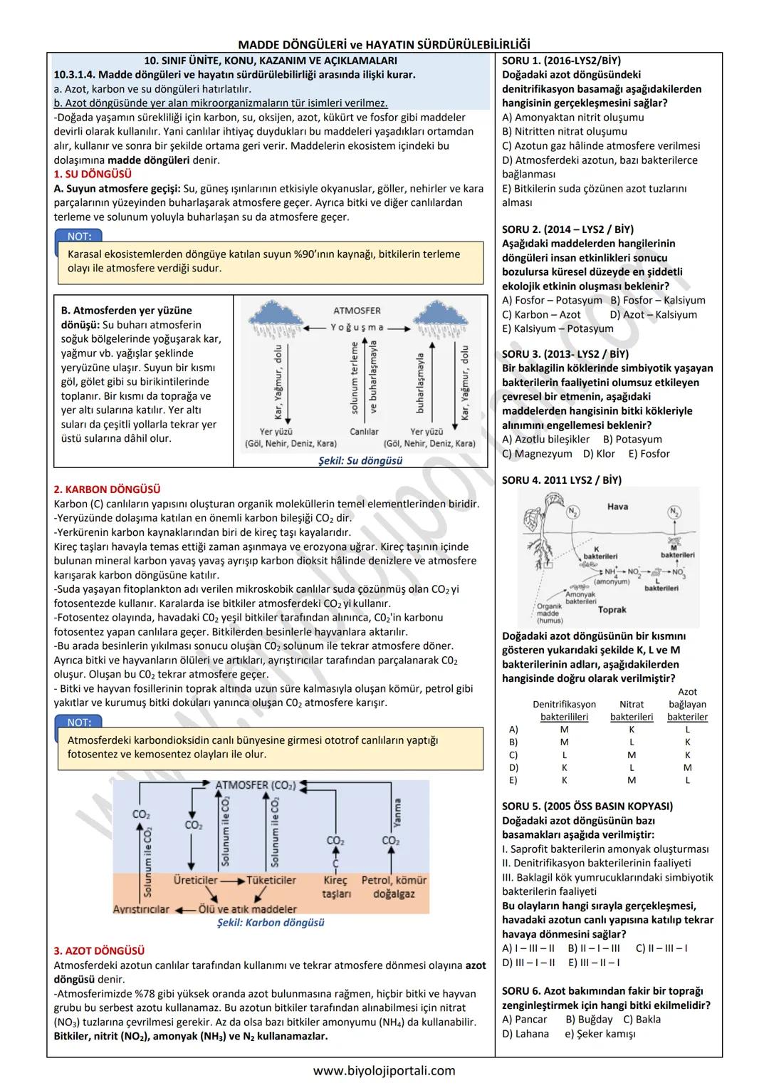 Biyoloji madde döngüsü