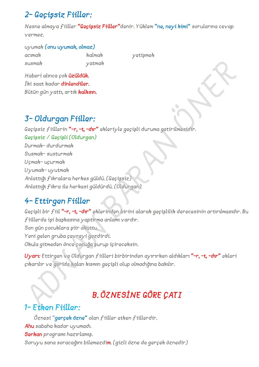 FİİLİMSİLER (EYLEMSİLER)
FİİLİMSİ: Fiillerden türemiş olmakla birlikte bir fiil gibi çekimlenemeyen olumlu, olumsuz
şekilleri yapılabilen ve