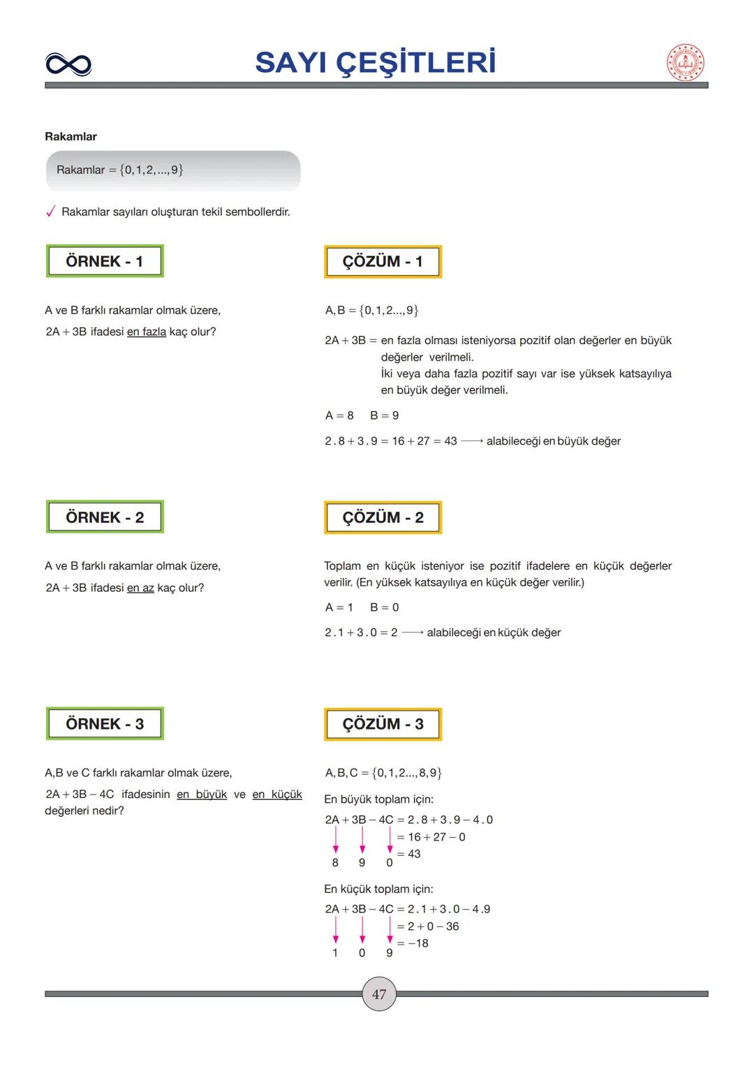 Versiyon: 2
Güncelleme Tarihi:
09.05.2024
TEMEL İŞLEMLER
Toplama - Çıkarma
✓ İşaretleri aynı olan sayılar toplanırken sayılar toplanır ve iş