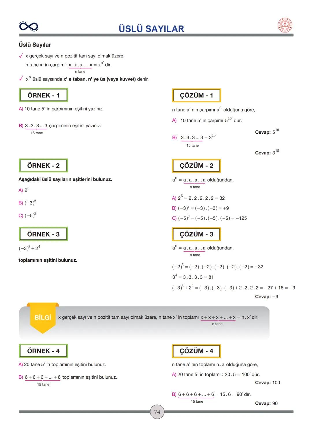 Versiyon: 2
Güncelleme Tarihi:
09.05.2024
TEMEL İŞLEMLER
Toplama - Çıkarma
✓ İşaretleri aynı olan sayılar toplanırken sayılar toplanır ve iş