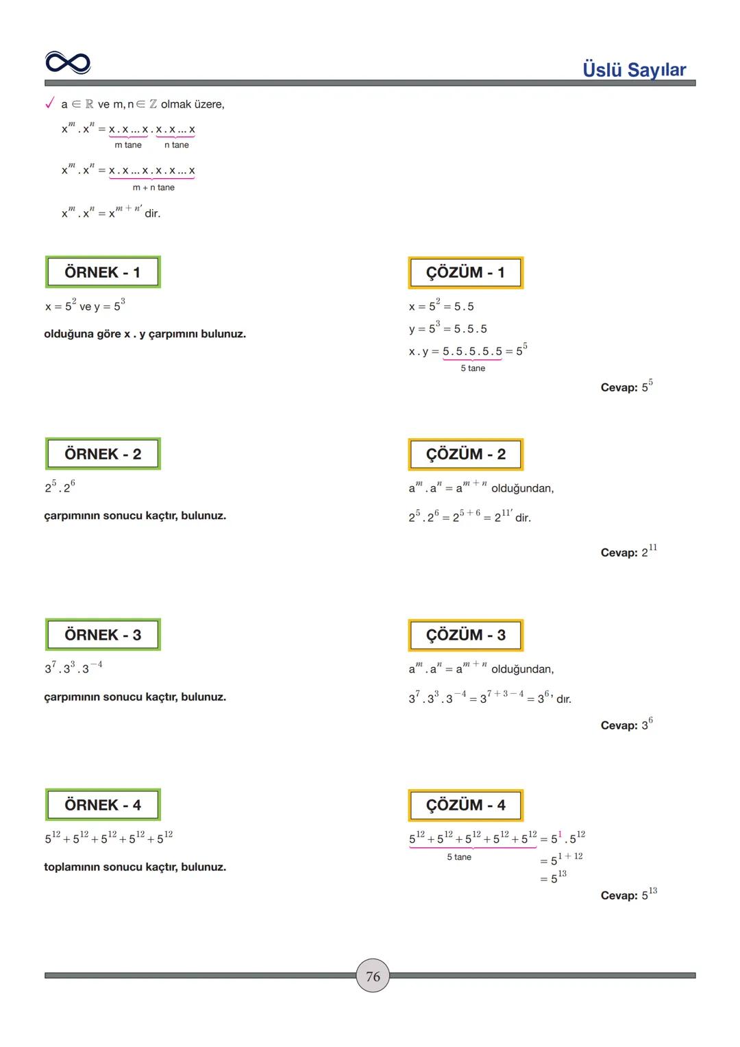 Versiyon: 2
Güncelleme Tarihi:
09.05.2024
TEMEL İŞLEMLER
Toplama - Çıkarma
✓ İşaretleri aynı olan sayılar toplanırken sayılar toplanır ve iş