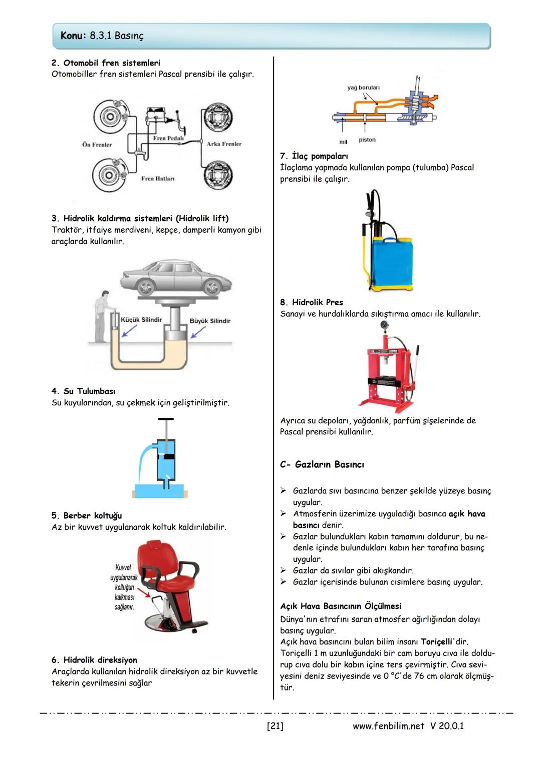 # 8.Sınıf Fen Bilimleri Ders Notları
Barış ZEREN
Fen Bilimleri Öğretmeni
www.fenbilim.net V 20.0.1 # 1.Ünite: Mevsimler ve İklim
**Konu: