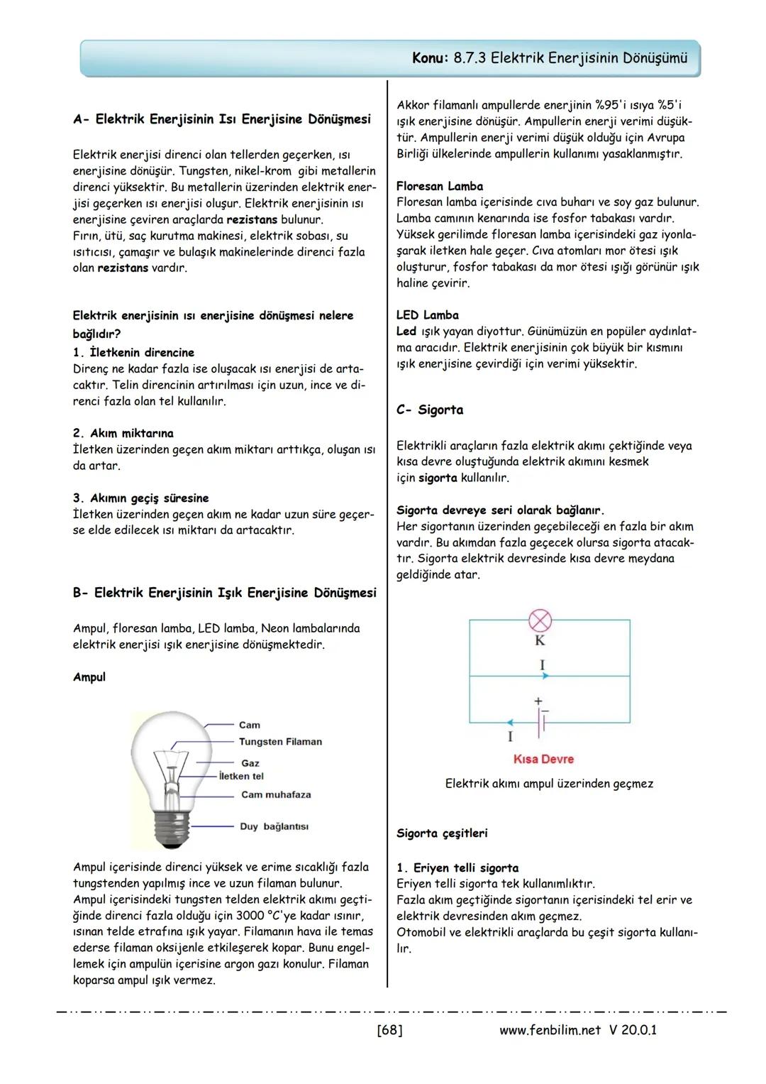 # 8.Sınıf Fen Bilimleri Ders Notları
Barış ZEREN
Fen Bilimleri Öğretmeni
www.fenbilim.net V 20.0.1 # 1.Ünite: Mevsimler ve İklim
**Konu: