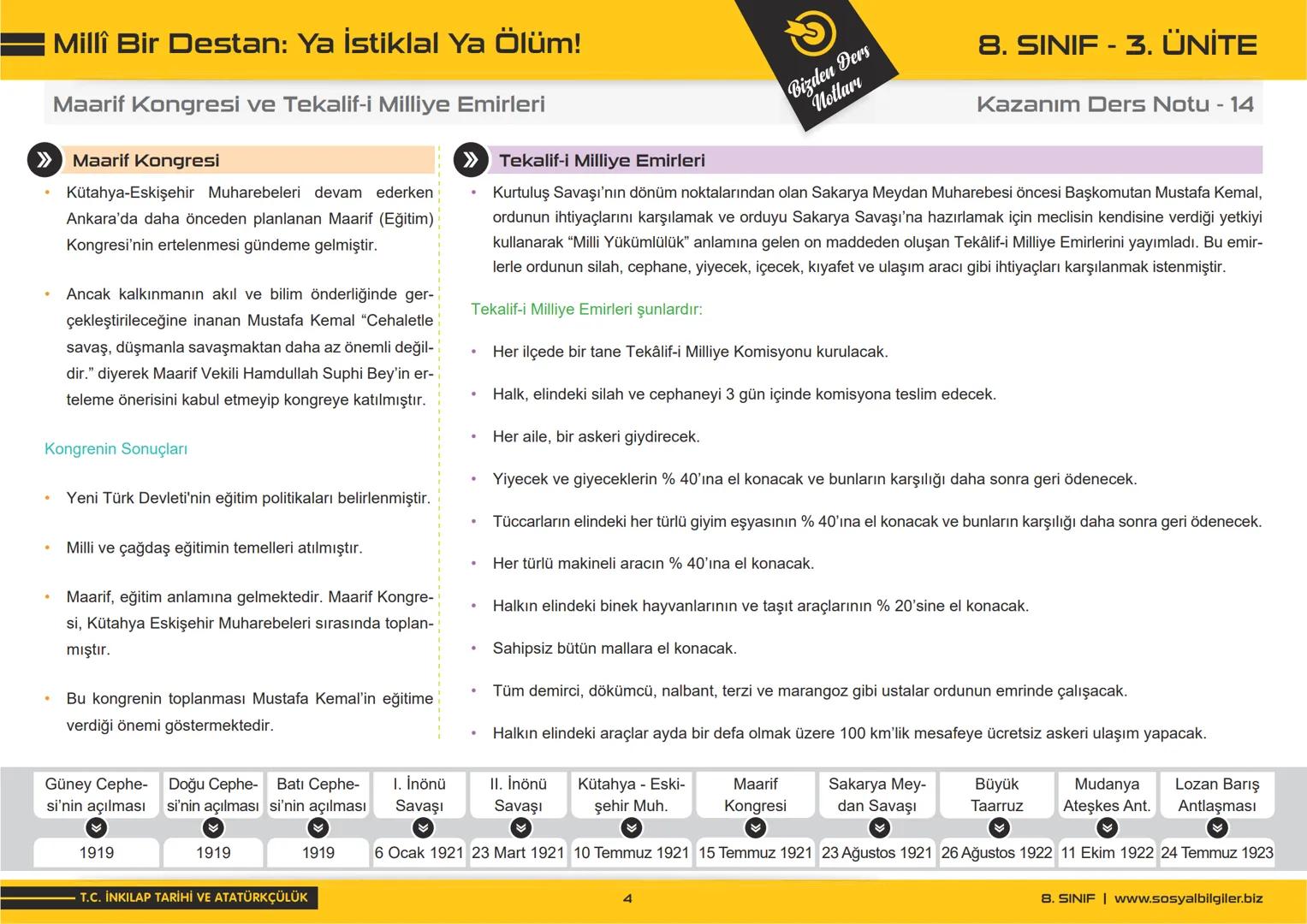 8.SINIF
1, 2, 3, 4, 5 ve
6.ÜNİTE
DERS NOTLARI
sosyalbilgiler.biz
Şeyhmus Yüce 8.SINIF
1, 2, 3, 4, 5 ve
6.ÜNİTE
DERS NOTLARI
sosyalbilgiler.b