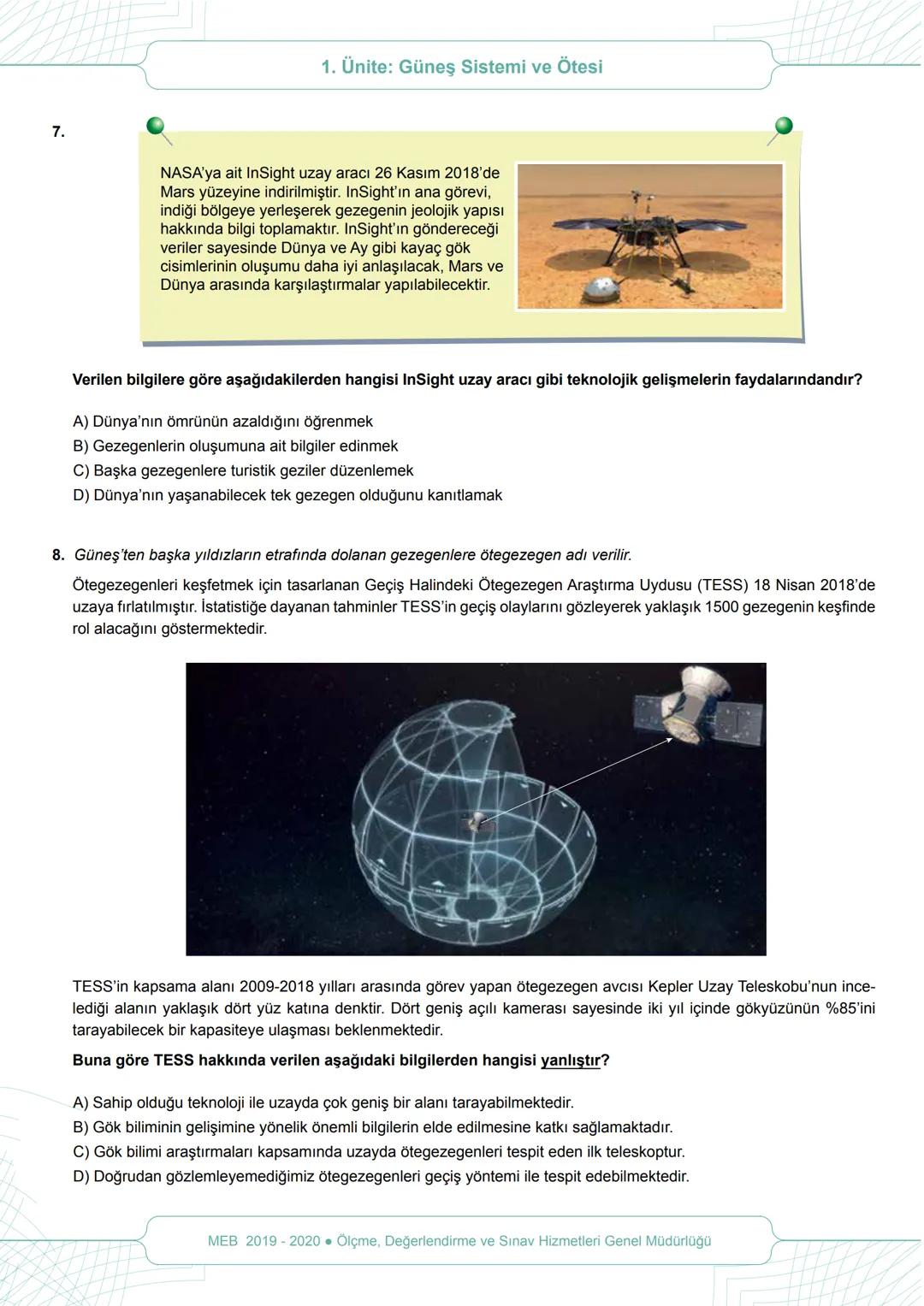 # 2019-2020 EĞİTİM ÖĞRETİM YILI
# TAHTAN TÜRK ORTAOKULU
# FEN BİLİMLERİ DERSİ 7. SINIF ÖĞRENCİ ÇALIŞMA KİTAPÇIĞI
## 1.ÜNİTE
Güneş Sistem