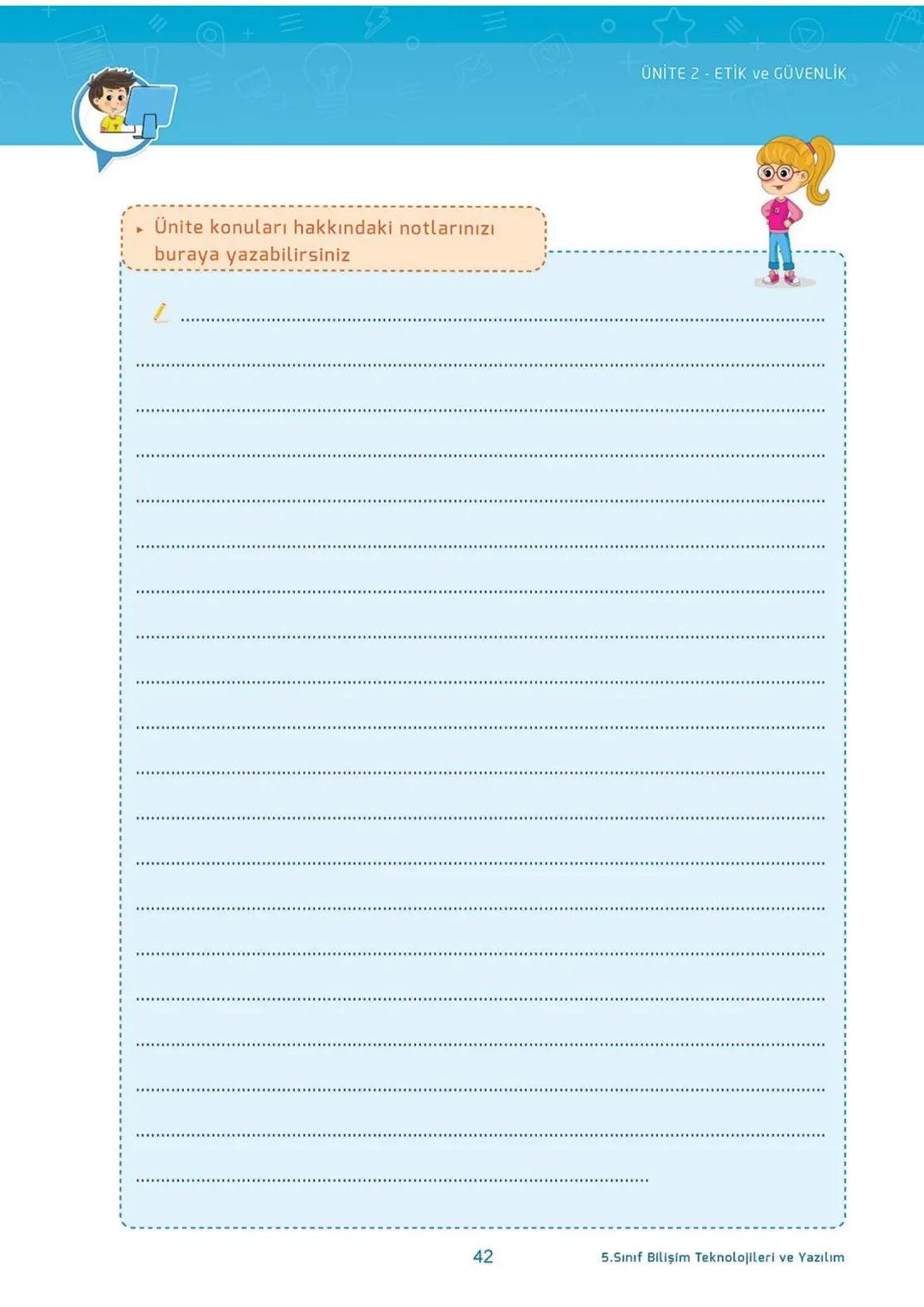 Blockly
eba
SCRATCH
AKILLI DEFTER
BİLİŞİM TEKNOLOJİLERİ
ve YAZILIM DERSİ
İletişim, Araştırma
ve İş Birliği
Etik ve Güvenlik
Bilişim
Teknoloj