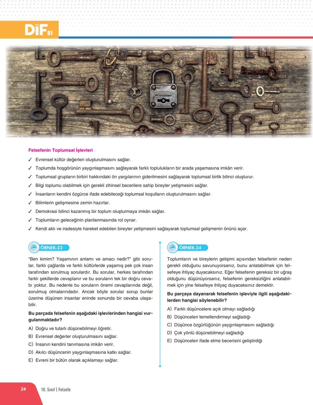 # FELSEFENİN ANLAMI VE KONUSU
## FELSEFE VE DÜŞÜNME
Felsefe, bir soru sorma ve düşünme etkinliğidir. Hemen her konuda gerçeğin zihinsel ola