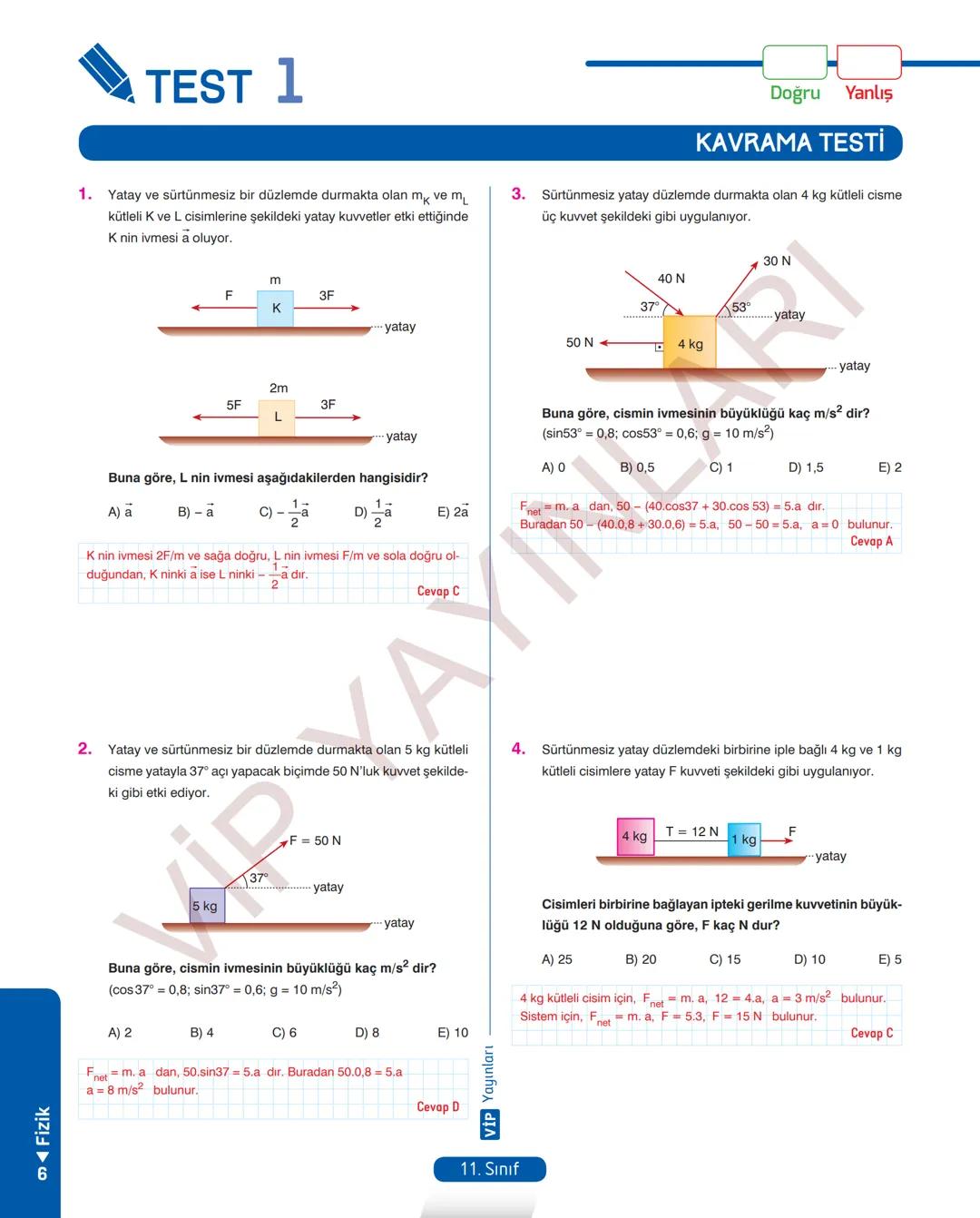 38
FASİKÜL
11.
SINIF
FİZİK
ANLATIM FASİKÜLÜ
Vip
YAYINLARI
Kavrama Testleri
Etkinlikler
Tarama Testleri
Çözümlü Örnek
Sorular
Maddeleştirilmi