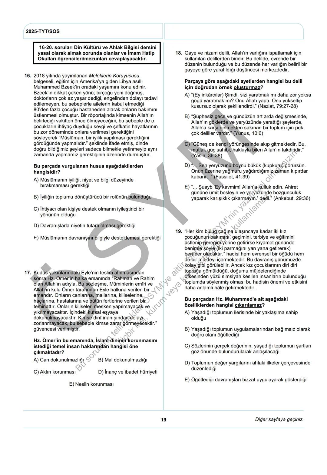 ÖSYM
T.C. Ölçme, Seçme ve Yerleştirme Merkezi
YÜKSEKÖĞRETİM KURUMLARI SINAVI
TEMEL YETERLİLİK TESTİ
(2025-TYT)
21 HAZİRAN 2025 CUMARTESİ
Bu