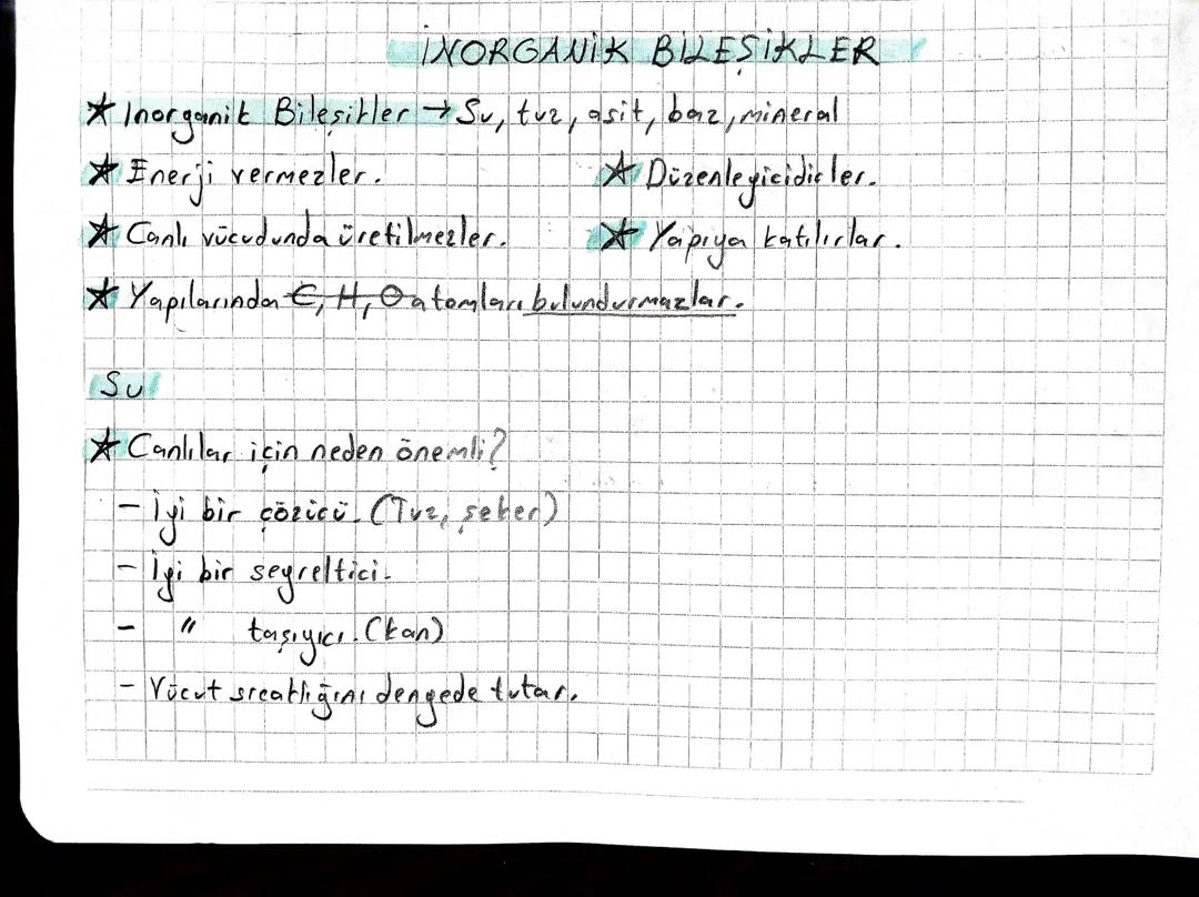 Su-İnorganik Bileşikler