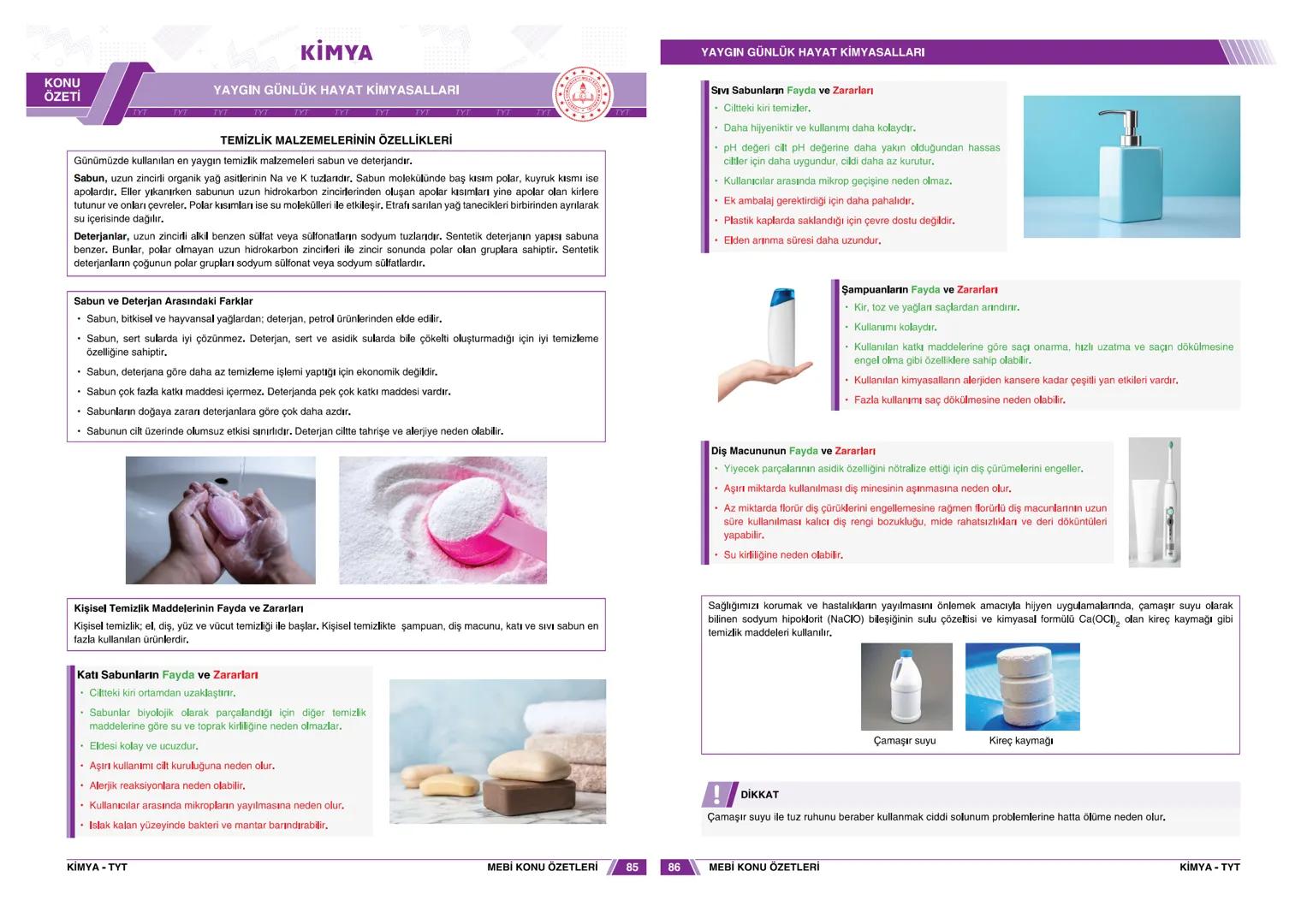 KONU
ÖZETİ
KİMYA
KİMYA DİSİPLİNLERİ VE KİMYACILARIN ÇALIŞMA ALANLARI
TYT TOT TYT EXTTYT EXTTYT TVE TVT TYT TYT
BAŞLICA KİMYA DİSİPLİNLERİ
EN