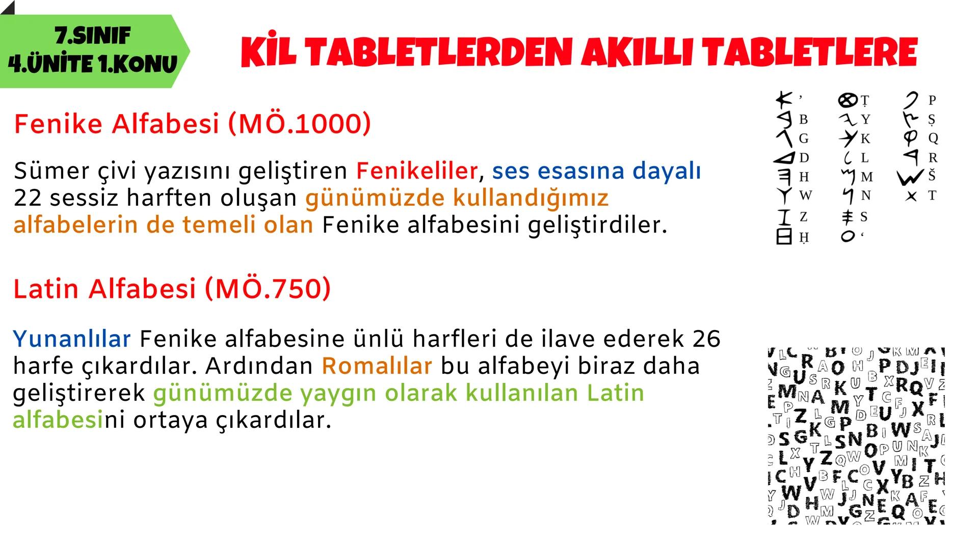 7.SINIF
SOSYAL BİLGİLER
4.ÜNİTE
$1+1=2$
aBc
@
x
%
BİLİM, TEKNOLOJİ VE TOPLUM 7.SINIF
4.ÜNİTE 1.KONU
KİL TABLETLERDEN AKILLI TABLETLERE
Tarih